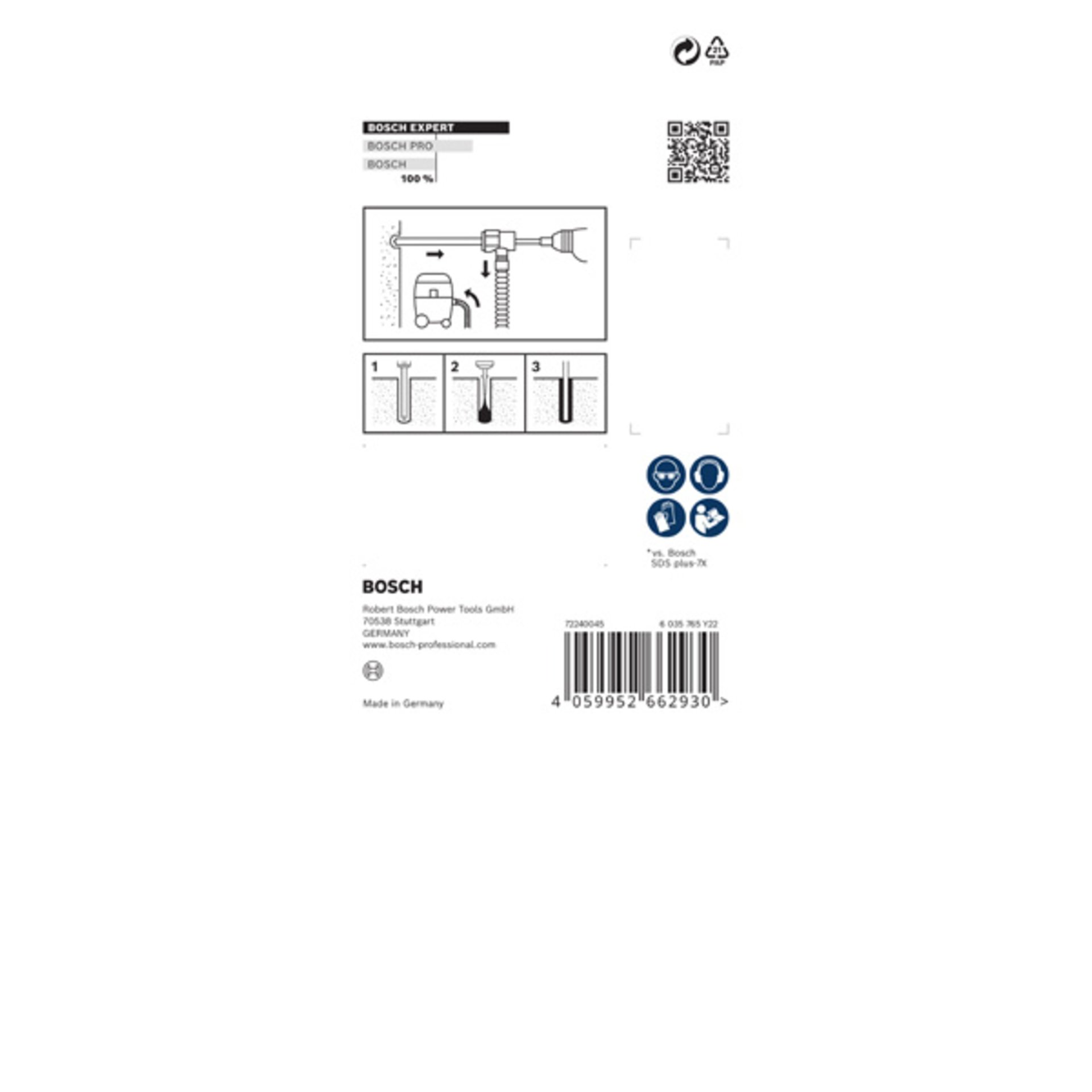 EXPERT SDS Clean plus-8X Hammerbohrer mit einem Anschluss, 10x100x225 mm