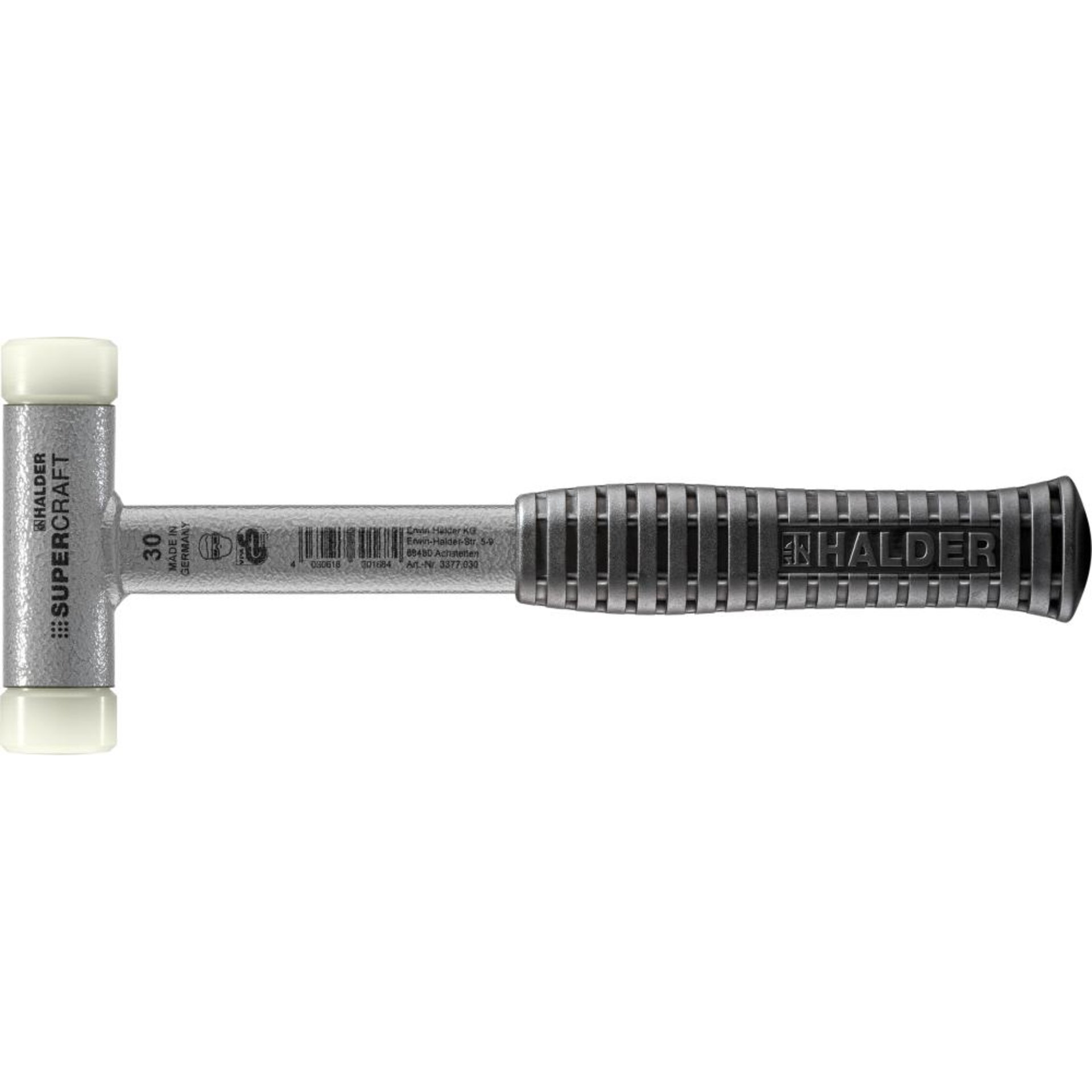 Schonhammer mit Stahlrohrstiel rückschlagfrei 30mm HALDER Supercraft