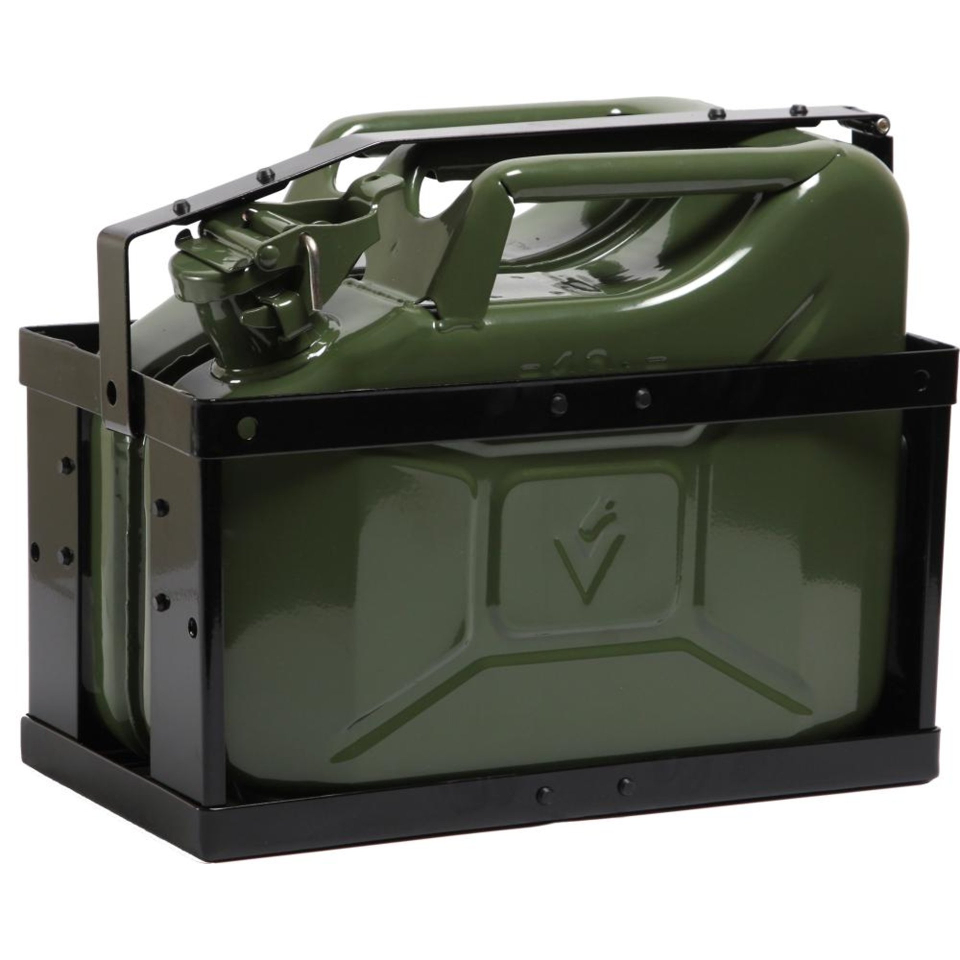 Halterung für Kraftstoff Kanister Stahlblech 10l Schwarz RAL 9005 VALPRO