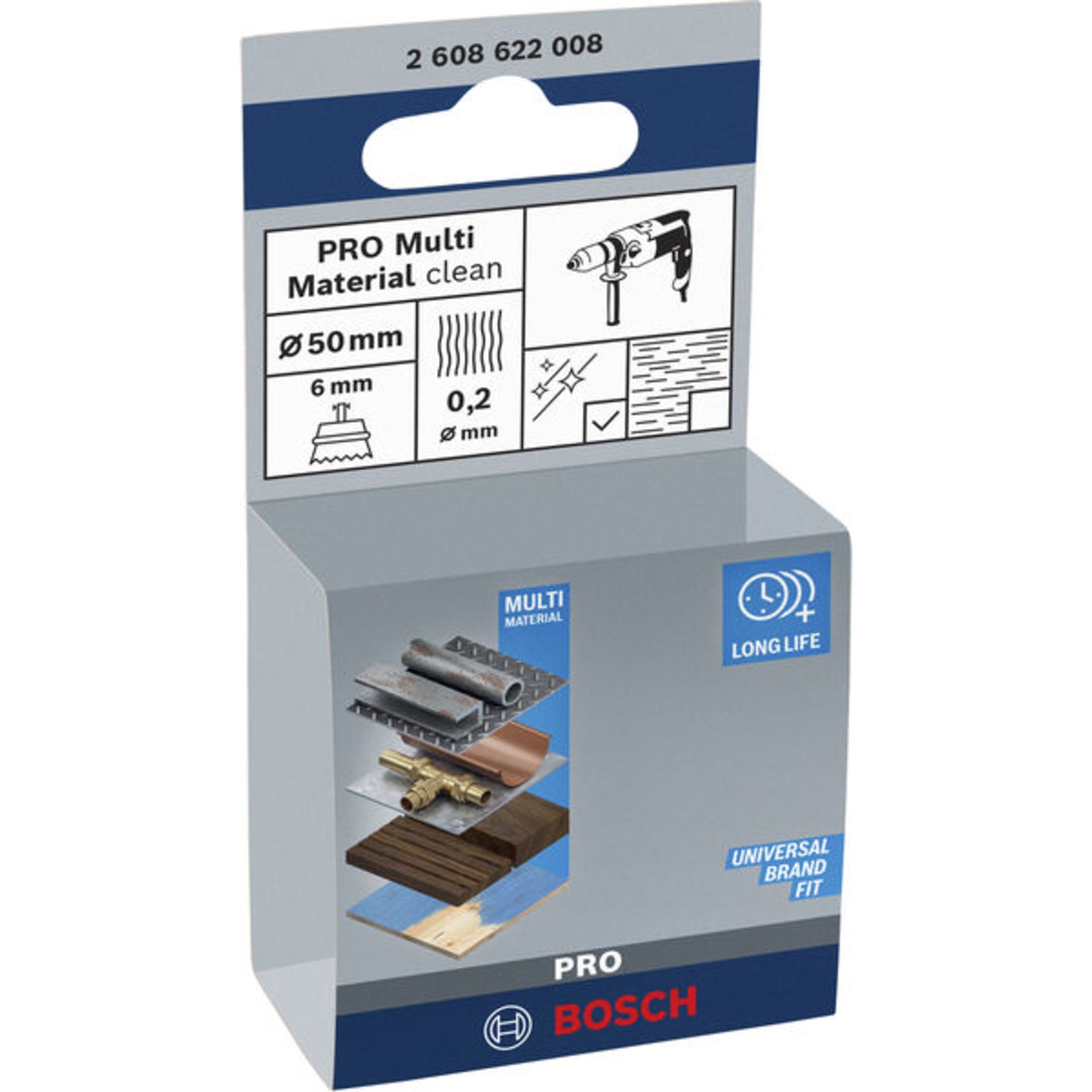 PRO Multi Material clean Topfbürste, gerader Schaft, 50 x 0,2 mm