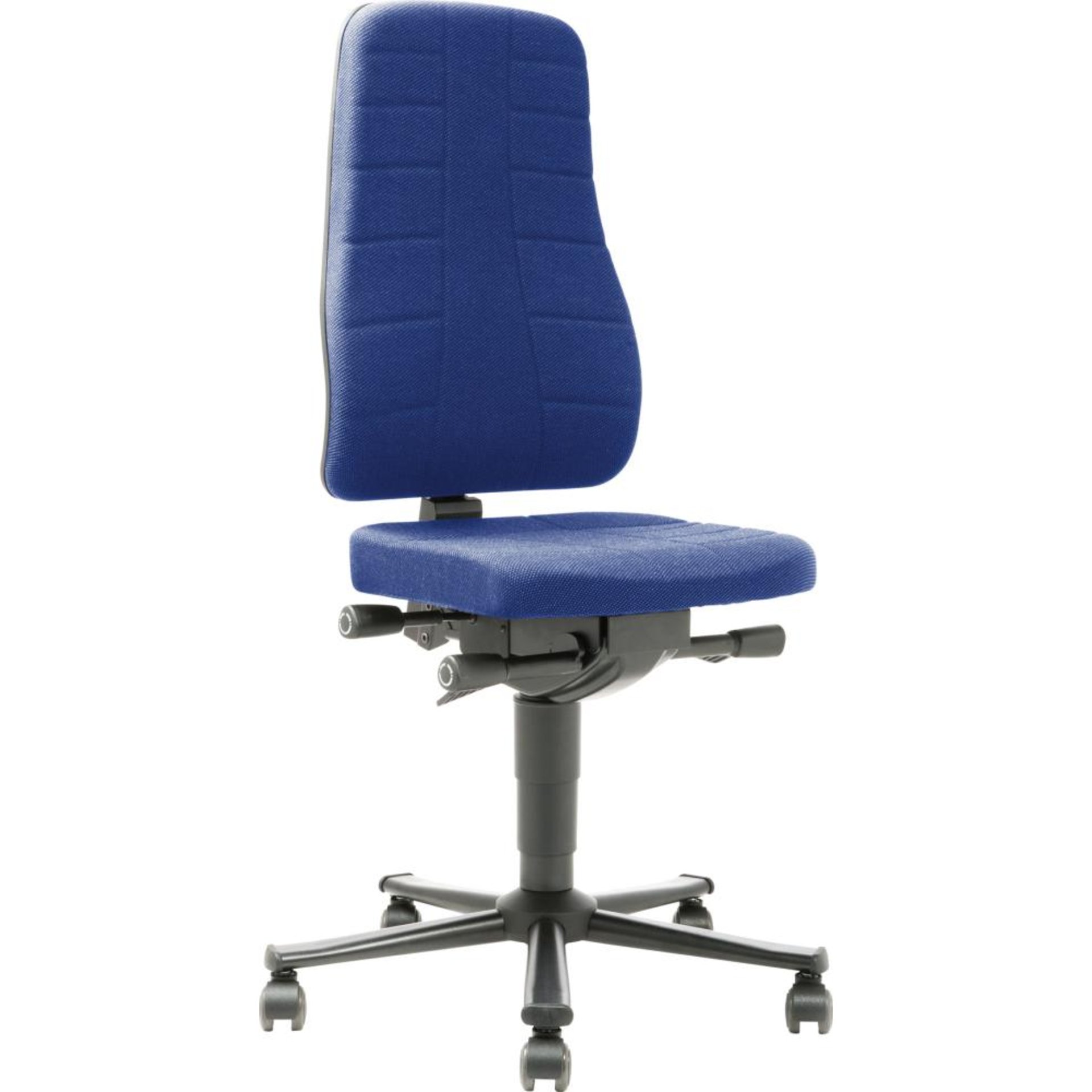 Bimos Arbeitsstuhl 9643-6802 All-In-One 2 Sitzhöhe 450-600 mm mit Rollen, Stoff blau
