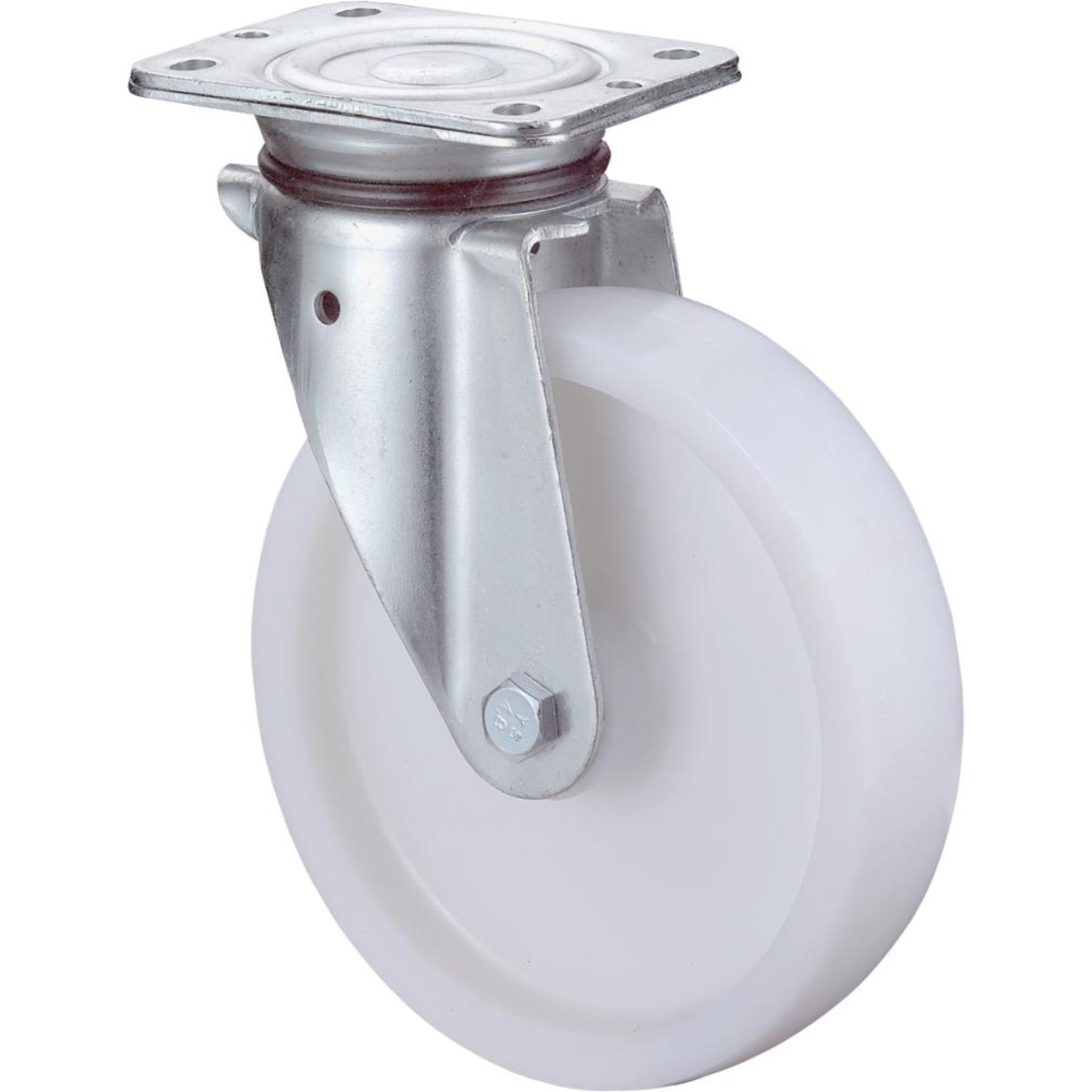 Lenkrolle 100mm N100.B10 Platte,Kst.weiß,RL N100.B10.102 BS ROLLEN