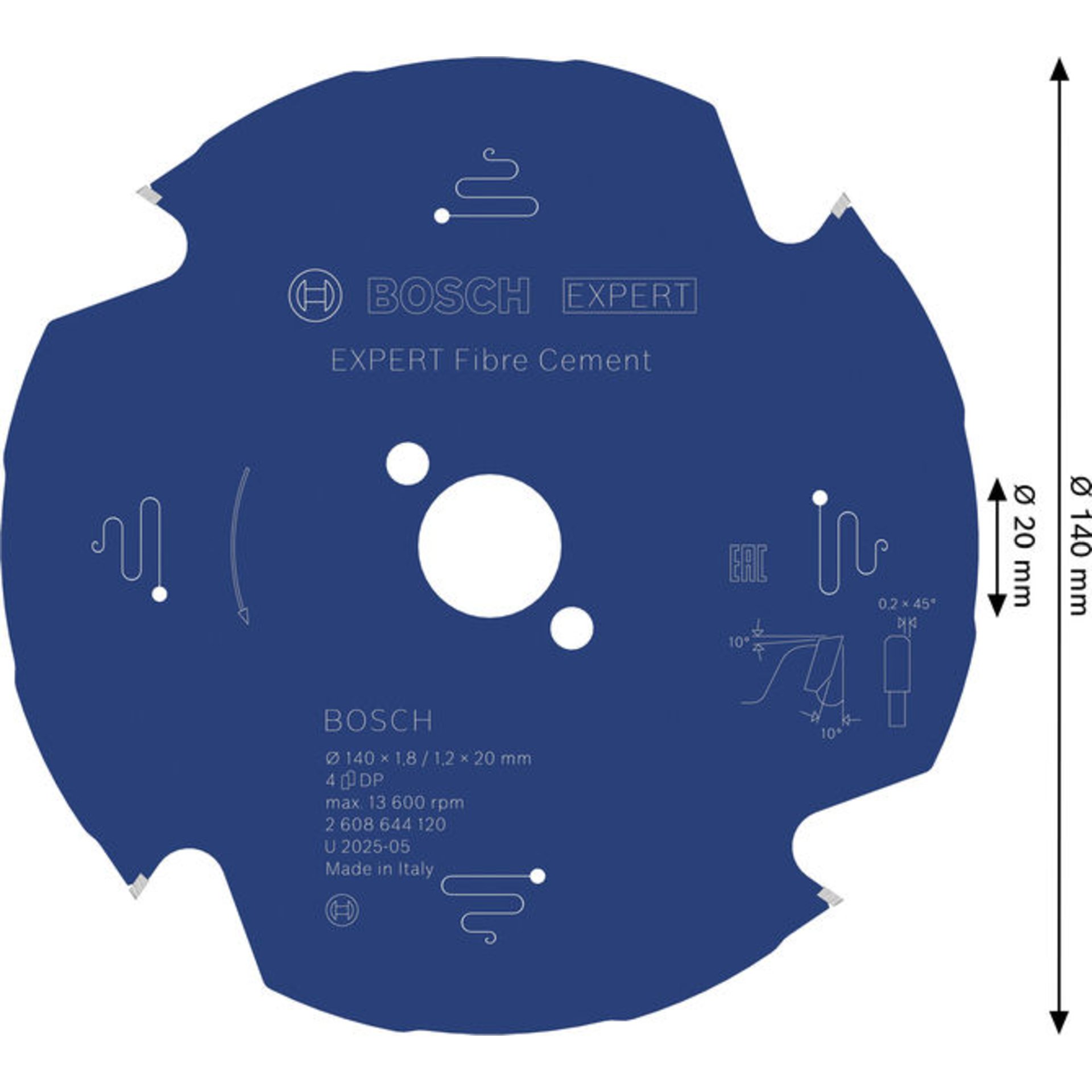 EXPERT Fibre Cement Kreissägeblatt, 140x1,8/1,2x20 mm, Z4