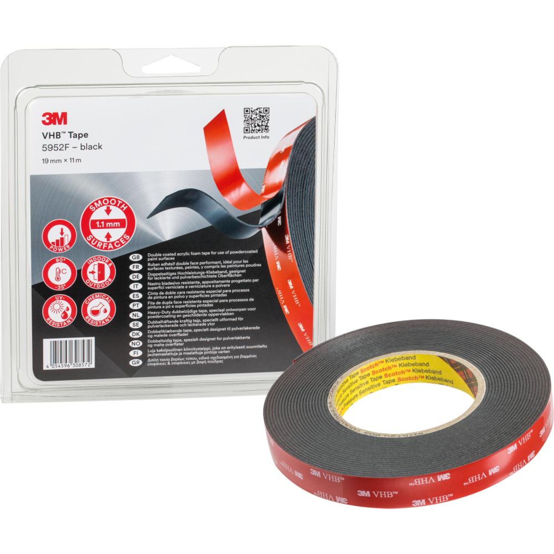 3M VHB 5952F 19mm x 11m, 1.1mm schwarz