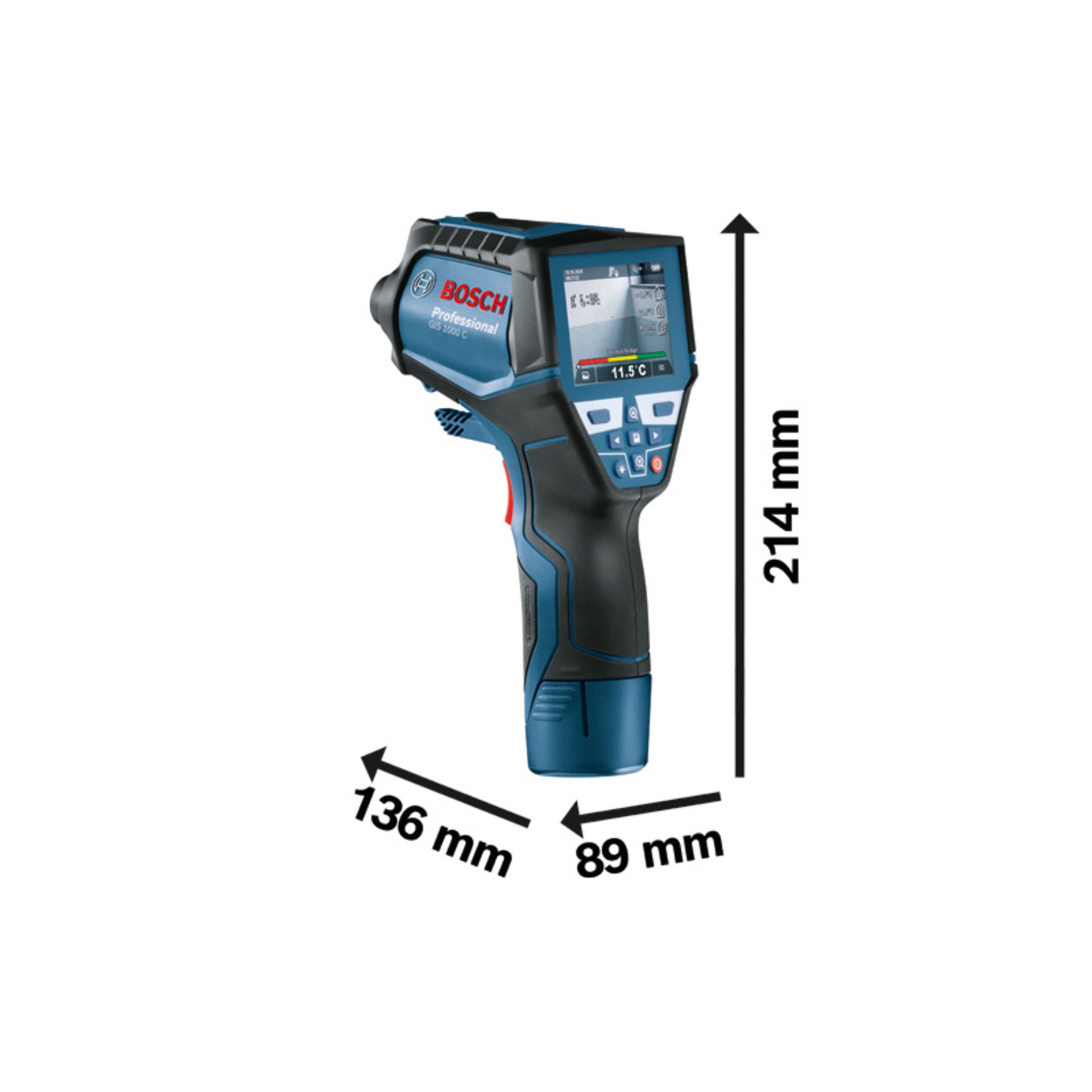 Thermodetektor GIS 1000 C, mit Akku-Adapter