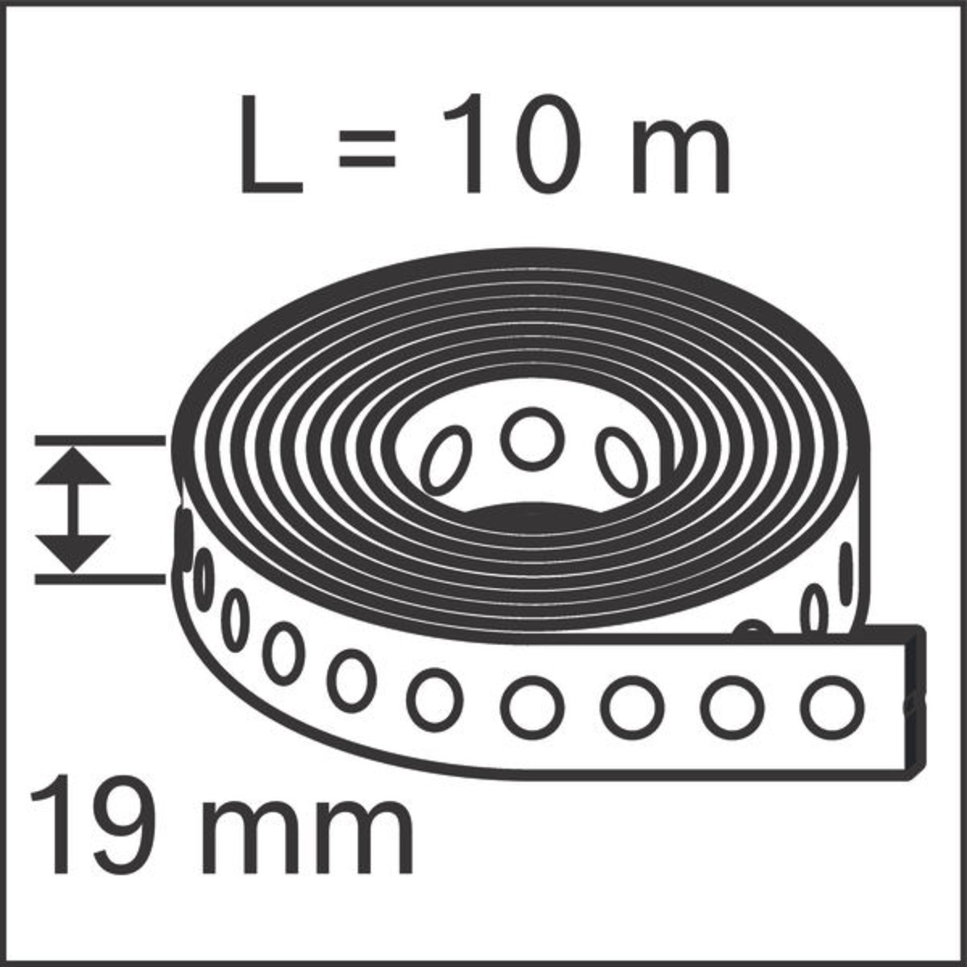 PRO FMS-19 Lochband, 10 m x 19 mm