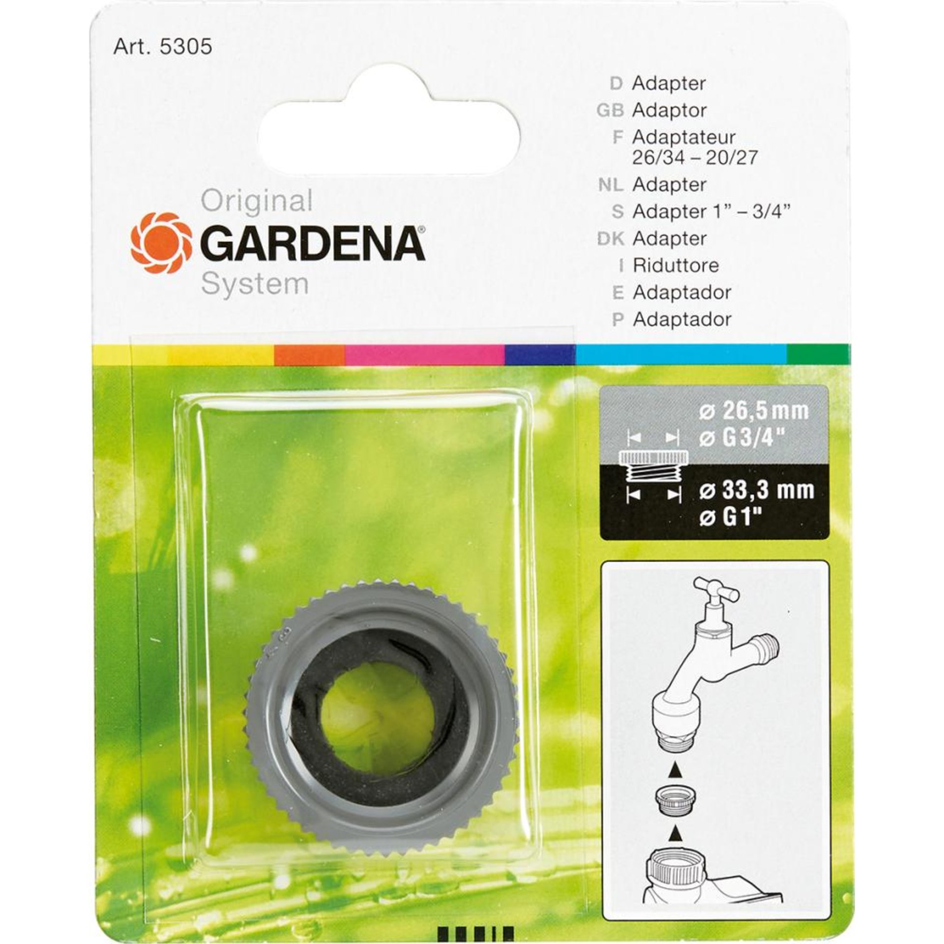 Adapter zum Übergang v.33,3mm IG auf 26,5mm AGGardena