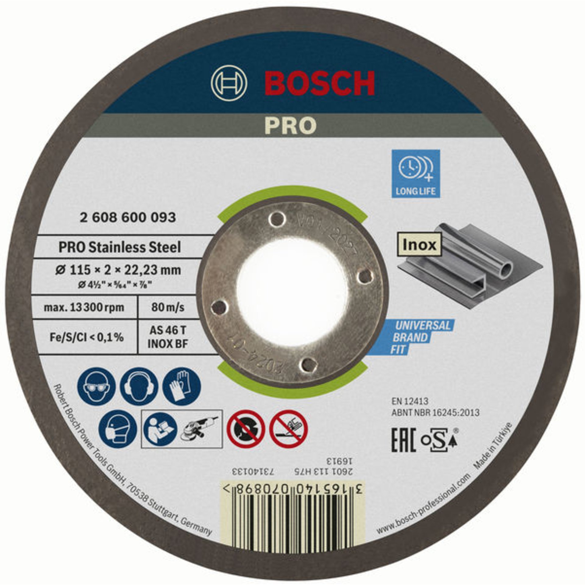 PRO Stainless Steel Trennscheibe, 115 x 2 x 22,23 mm