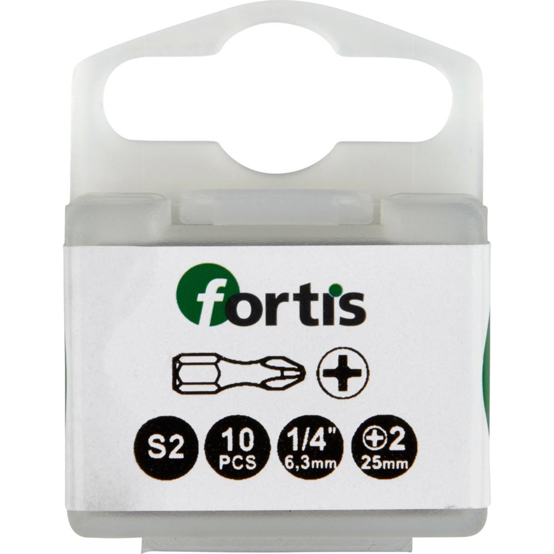 Bit Torsion 1/4" DIN3126 C6,3 PH2x25mm 10er Pack FORTIS