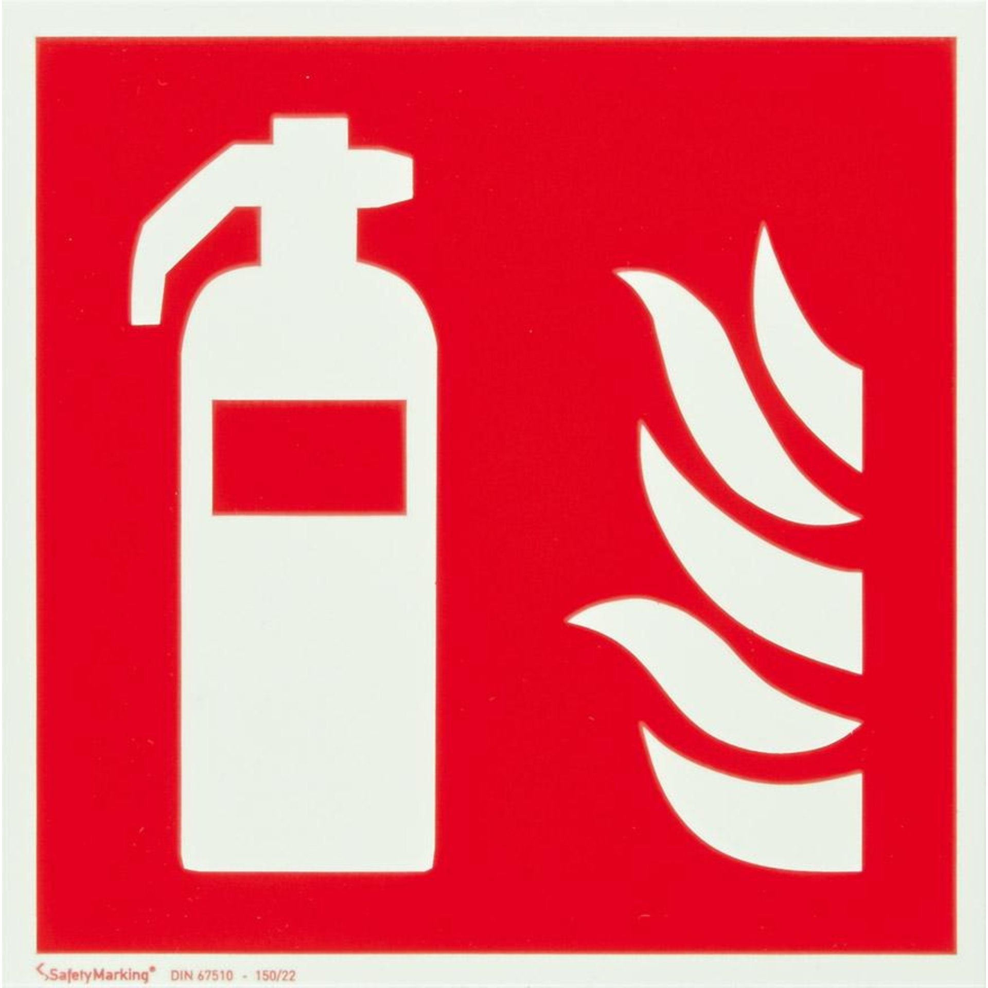 Brandschutzschild Alu B150xH150 mm Feuerlöscher langnachleuchtend
