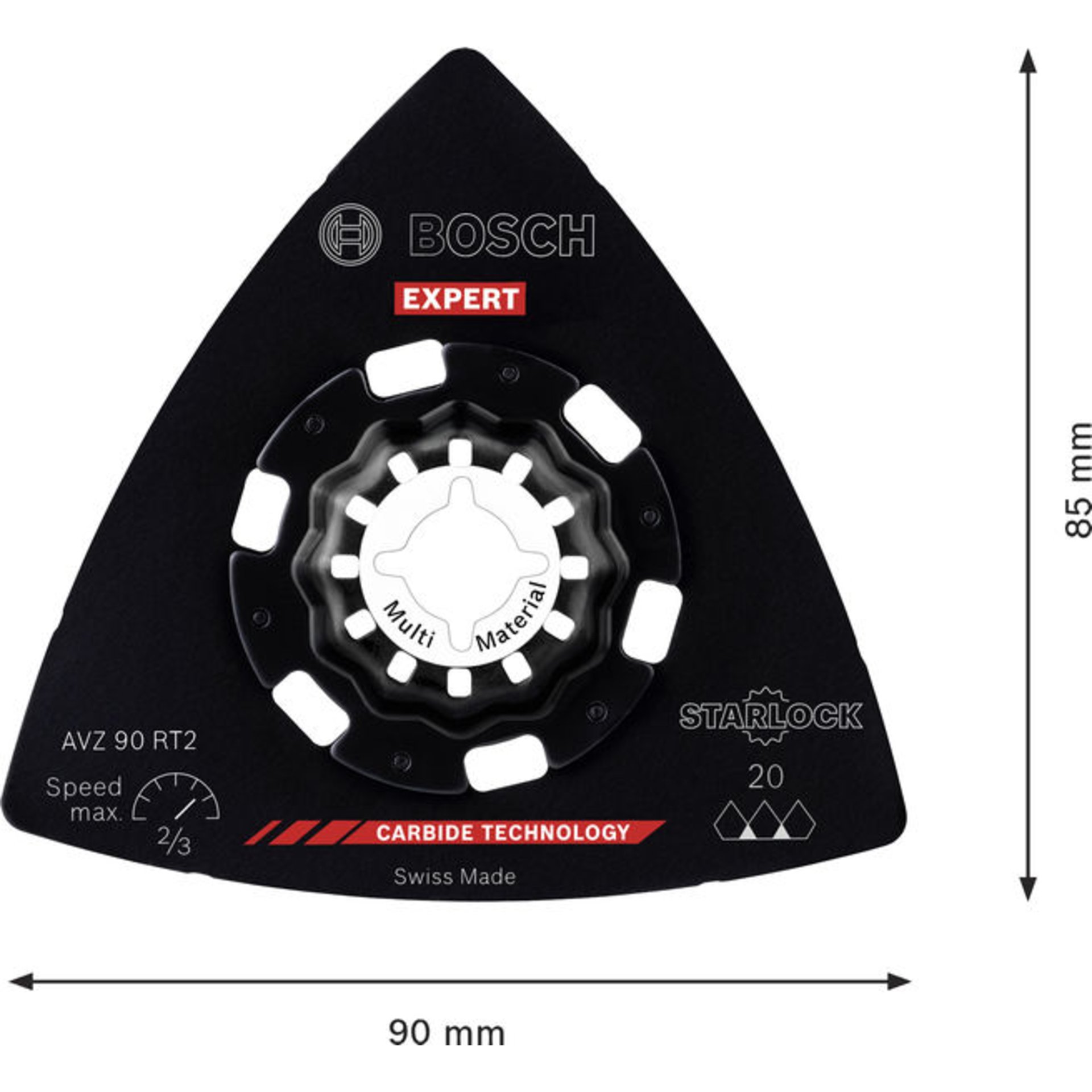 EXPERT AVZ 90 RT2 Schleifplatte für Multifunktionswerkzeuge, 90 mm, 10-tlg.