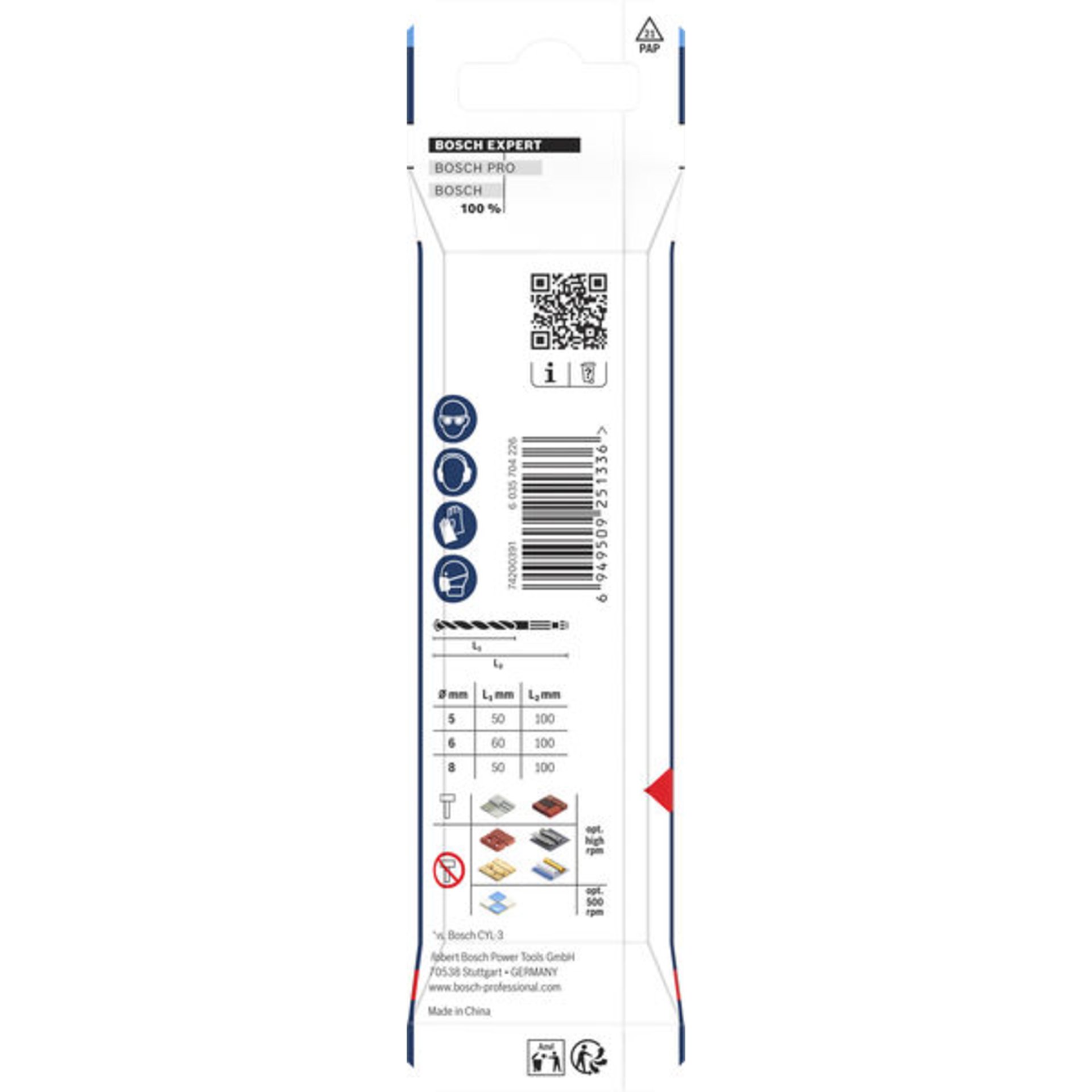 EXPERT HEX-9 Multi Construction Bohrer-Set, D= 5 / 6 / 8 mm, 3-tlg.