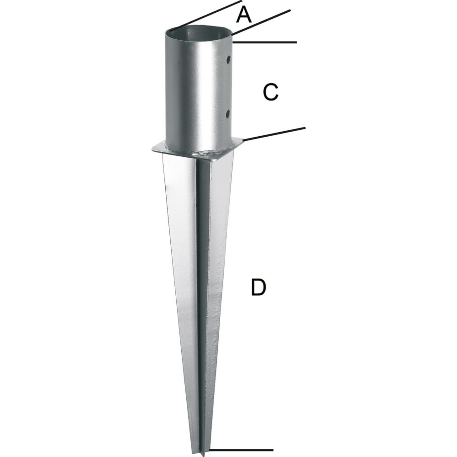 Einschlagbodenhülse tzn 101 f. Rundholz E-NORMpro
