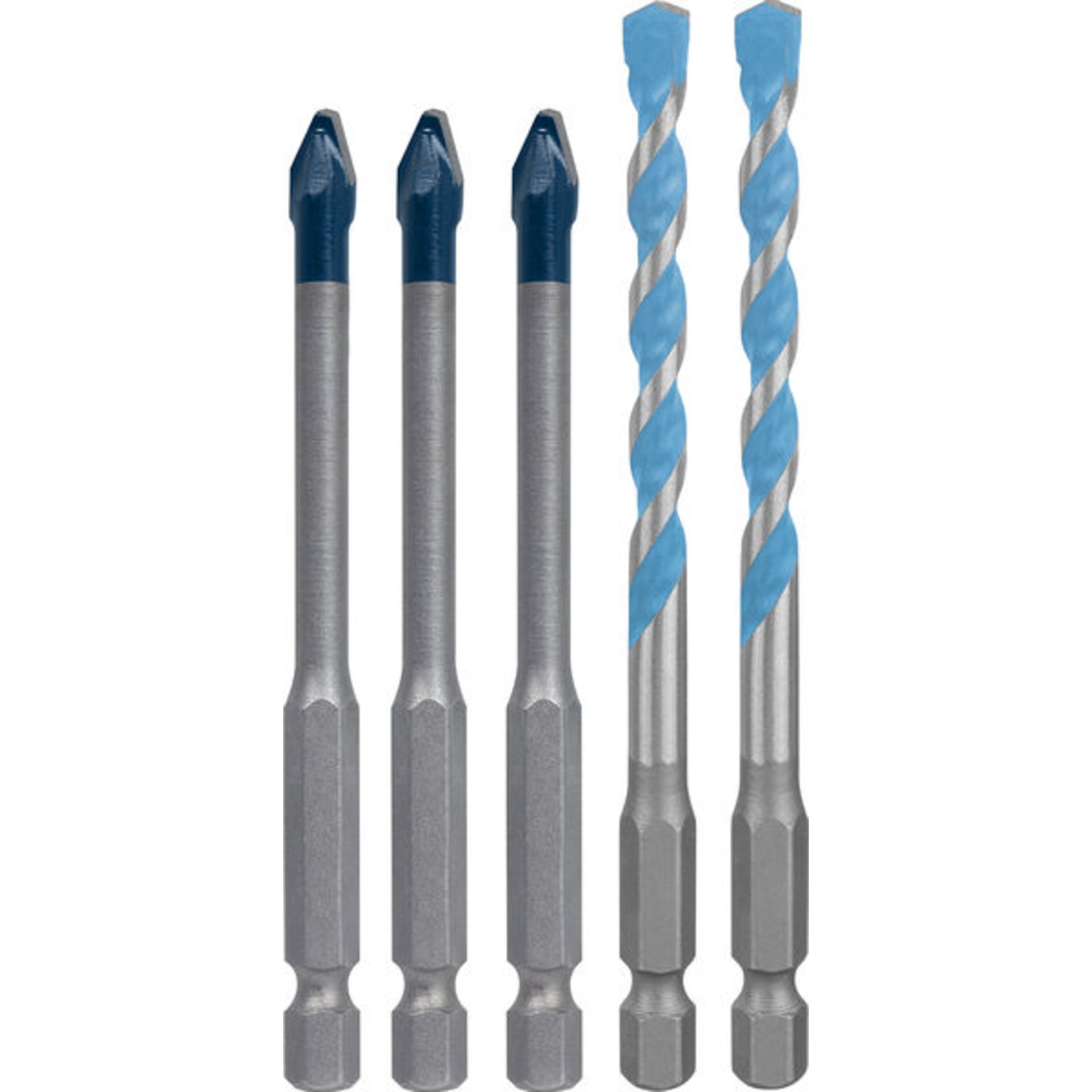 EXPERT HEX-9 Hard Ceramic und HEX-9 Multi Construction Bohrer-Set, 6 mm, 5-tlg.