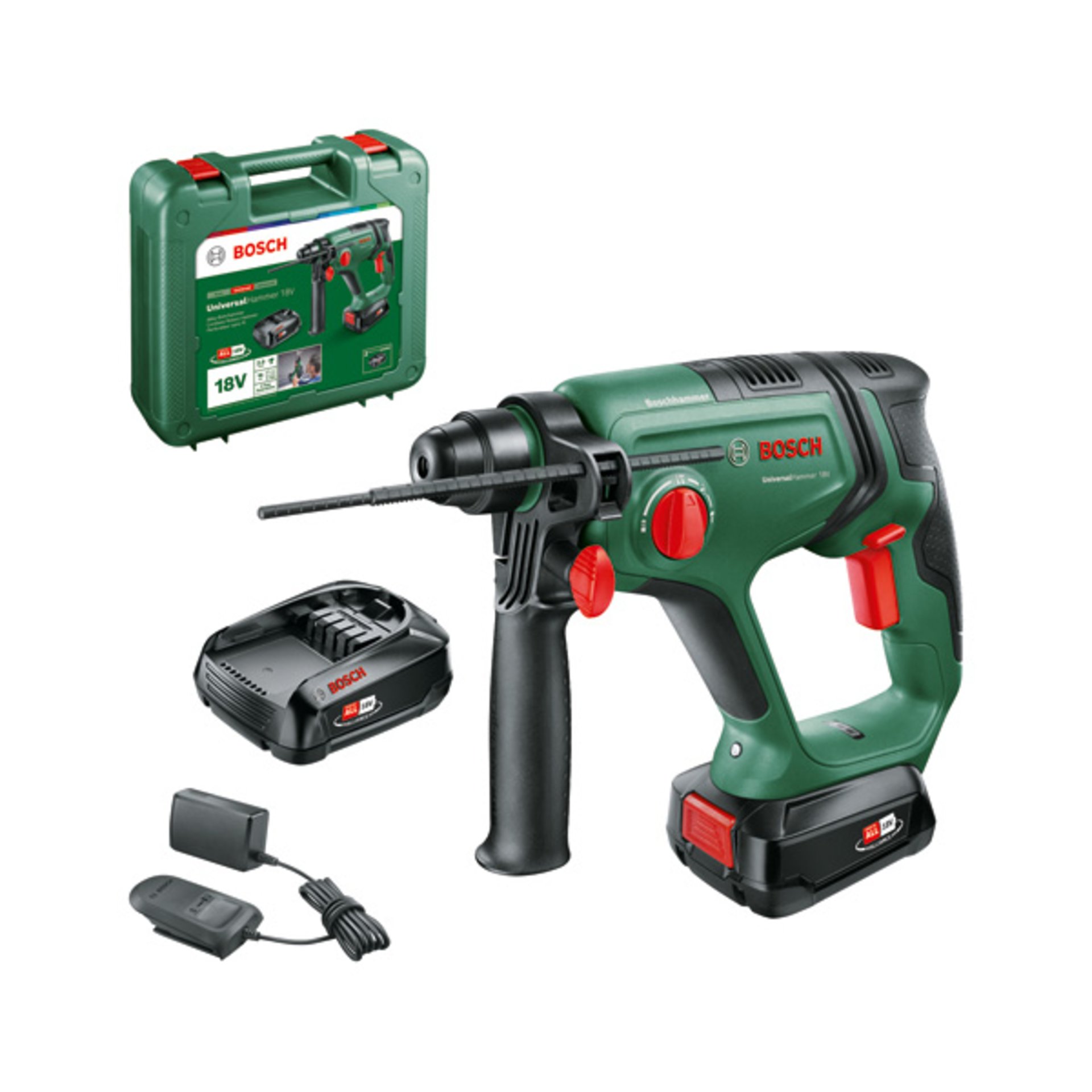 Akku-Bohrhammer UniversalHammer 18V, 2 Akku PBA 18V 2.5 Ah, Tragekoffer