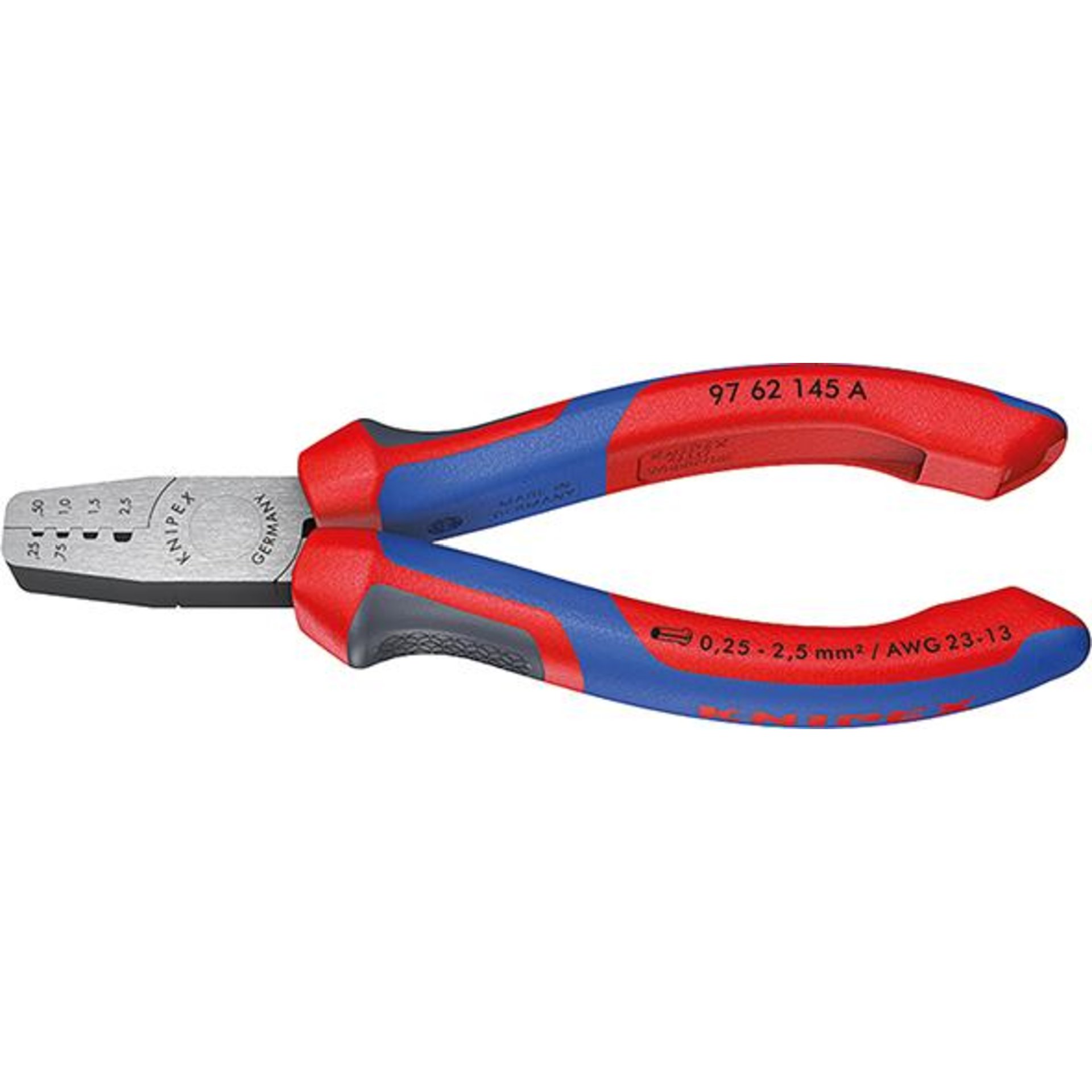 Aderendhülsenzange mit Mehrkomponenten-Griffen 145mm qmm KNIPEX
