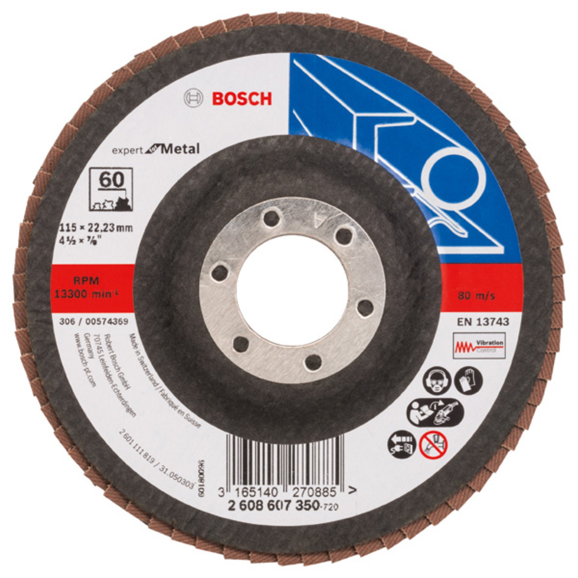 Fächerschleifscheibe X551 Expert for Metal, gerade, 115 mm, 60, Glasgewebe