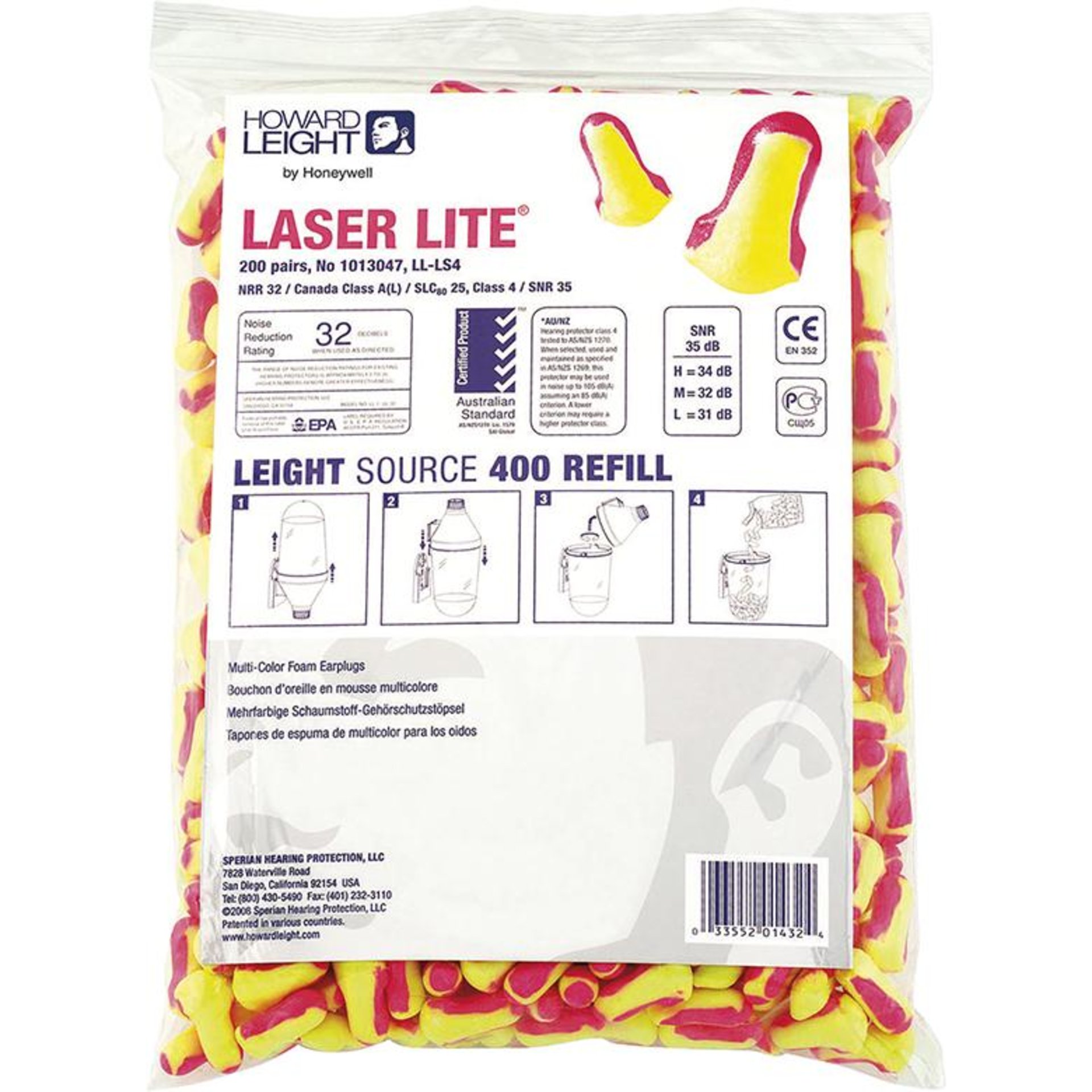 Gehörschutzstöpsel Laserlite 100 Paar Box a 1Paar Honeywell