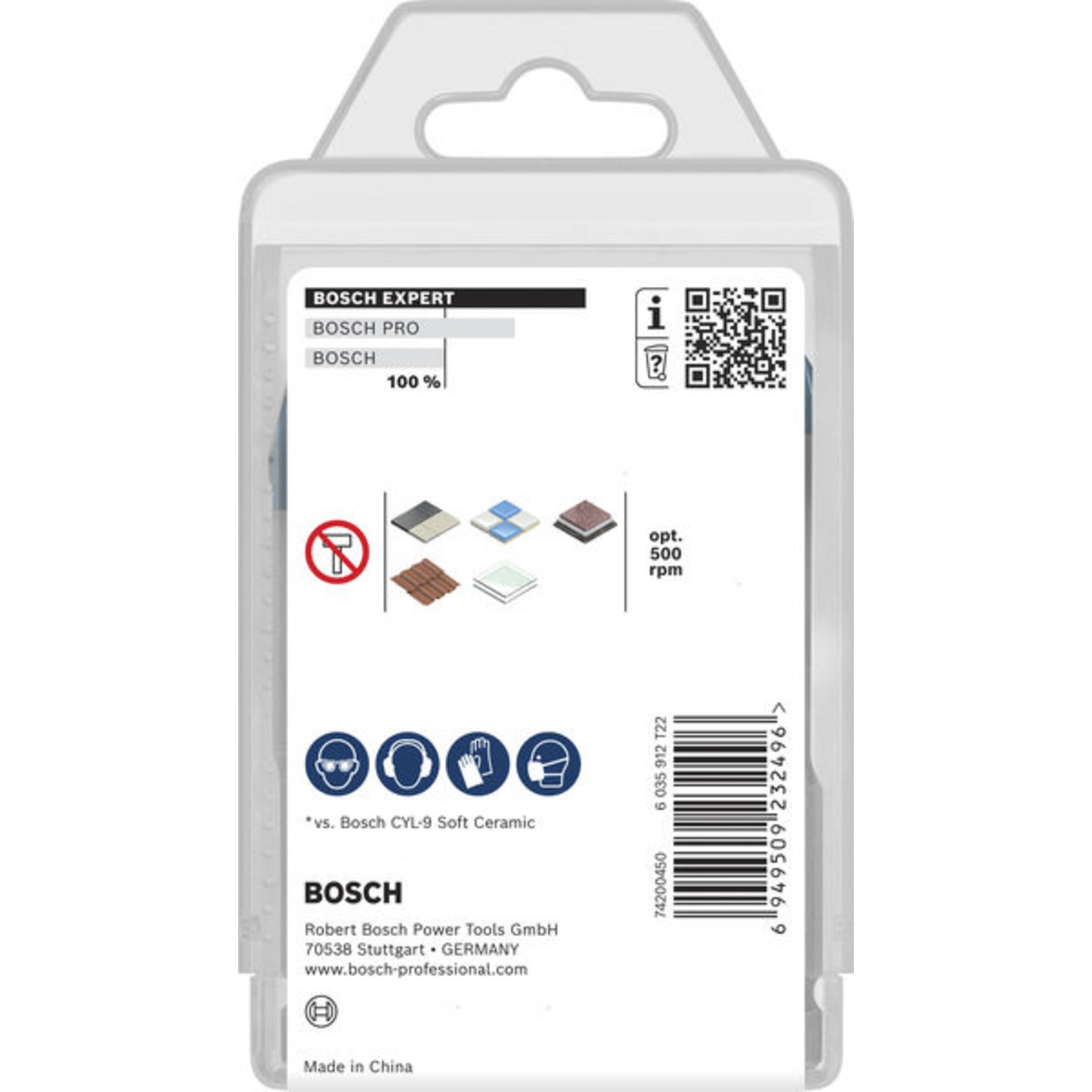 EXPERT HEX-9 Hard Ceramic Bohrer-Set, 4/5/6/8/10x90 mm, 5-tlg.