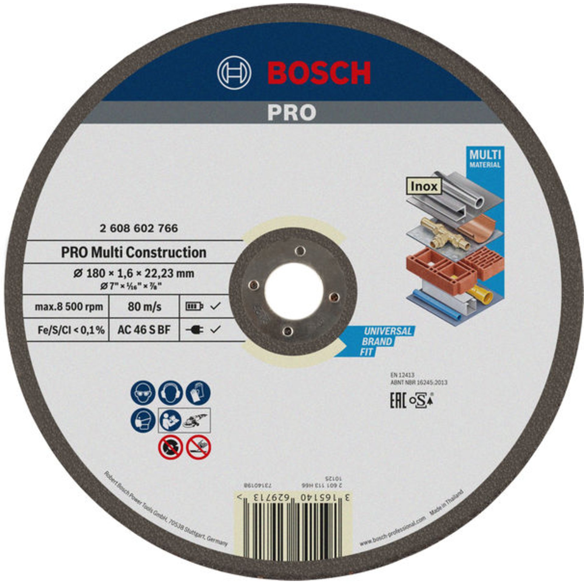 PRO Multi Material Trennscheibe, 180 x 1.6 x 22,23 mm