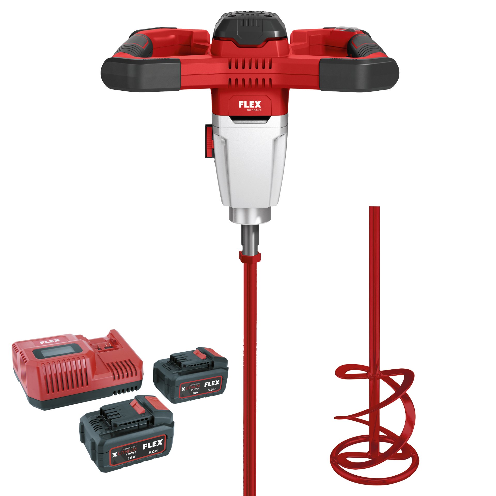 Akku 2-Gang-Rührer mit 3-Stufen Drehzahlschalter 18,0 V MXE 18.0-EC/5.0 Set + HP2 120