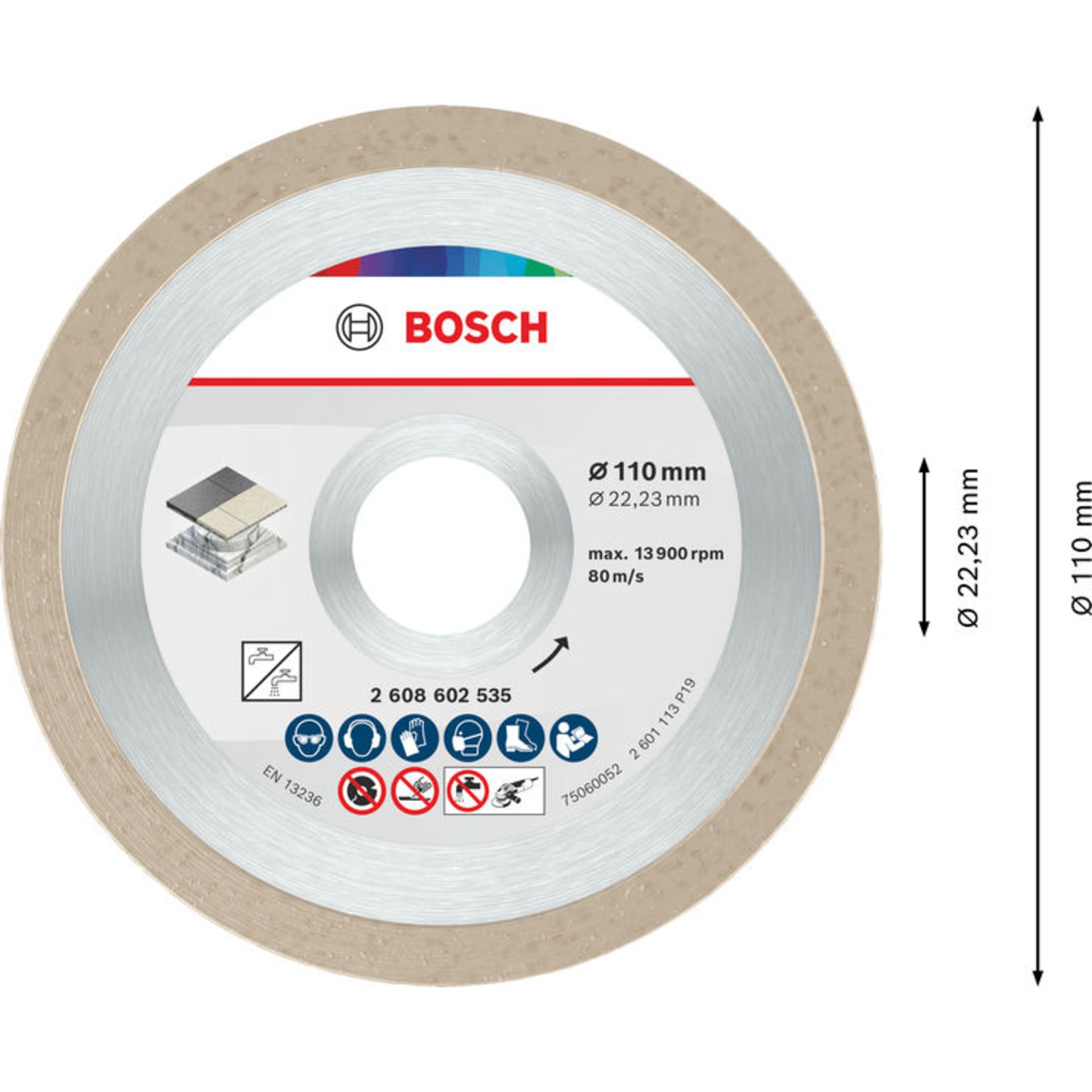 Ceramic Trennscheibe, 110 x 7,5 mm, Bohrung 22,23 mm