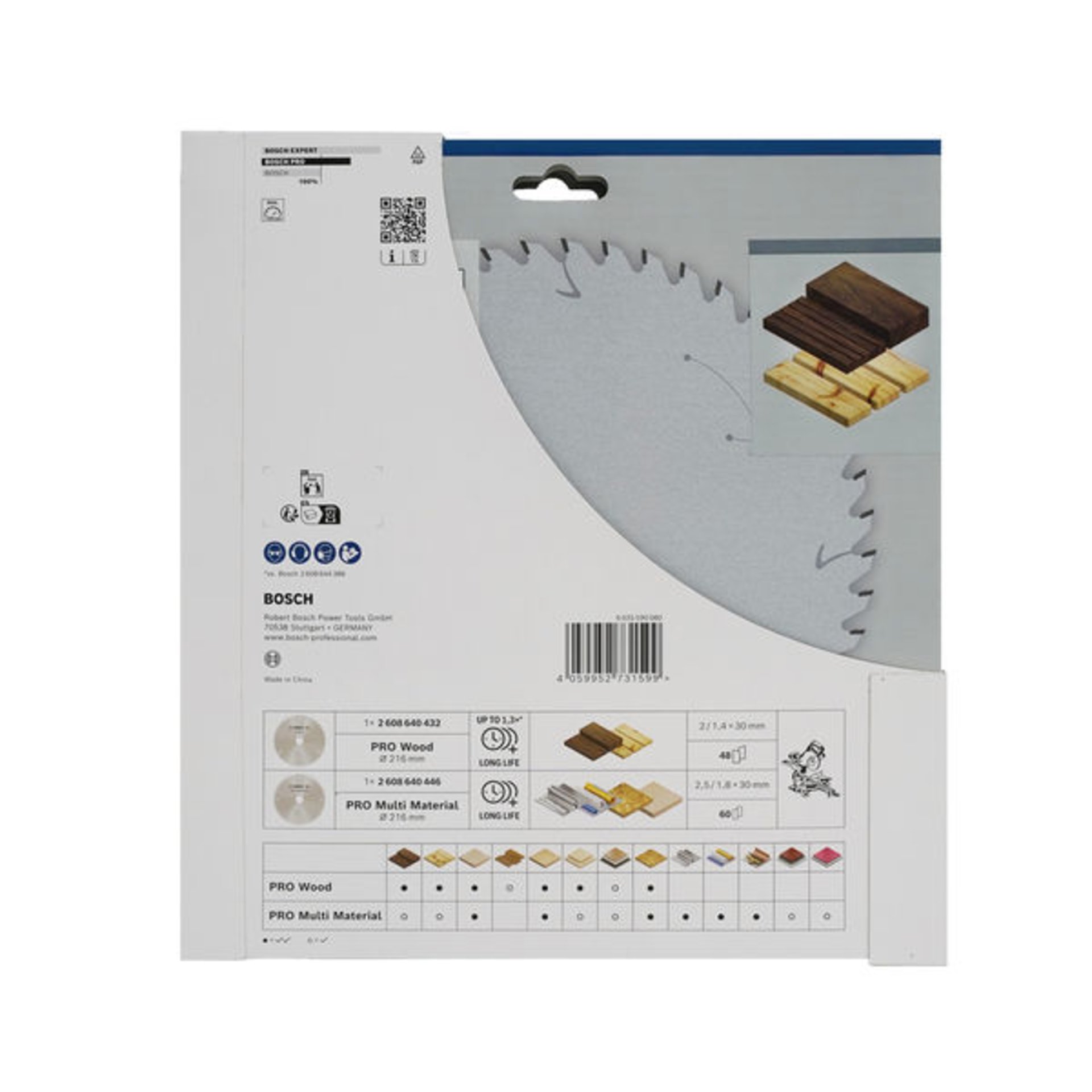 PRO Wood- und Multi-Material-Kreissägeblatt 216 mm, 2 Stk., Promo-Pack