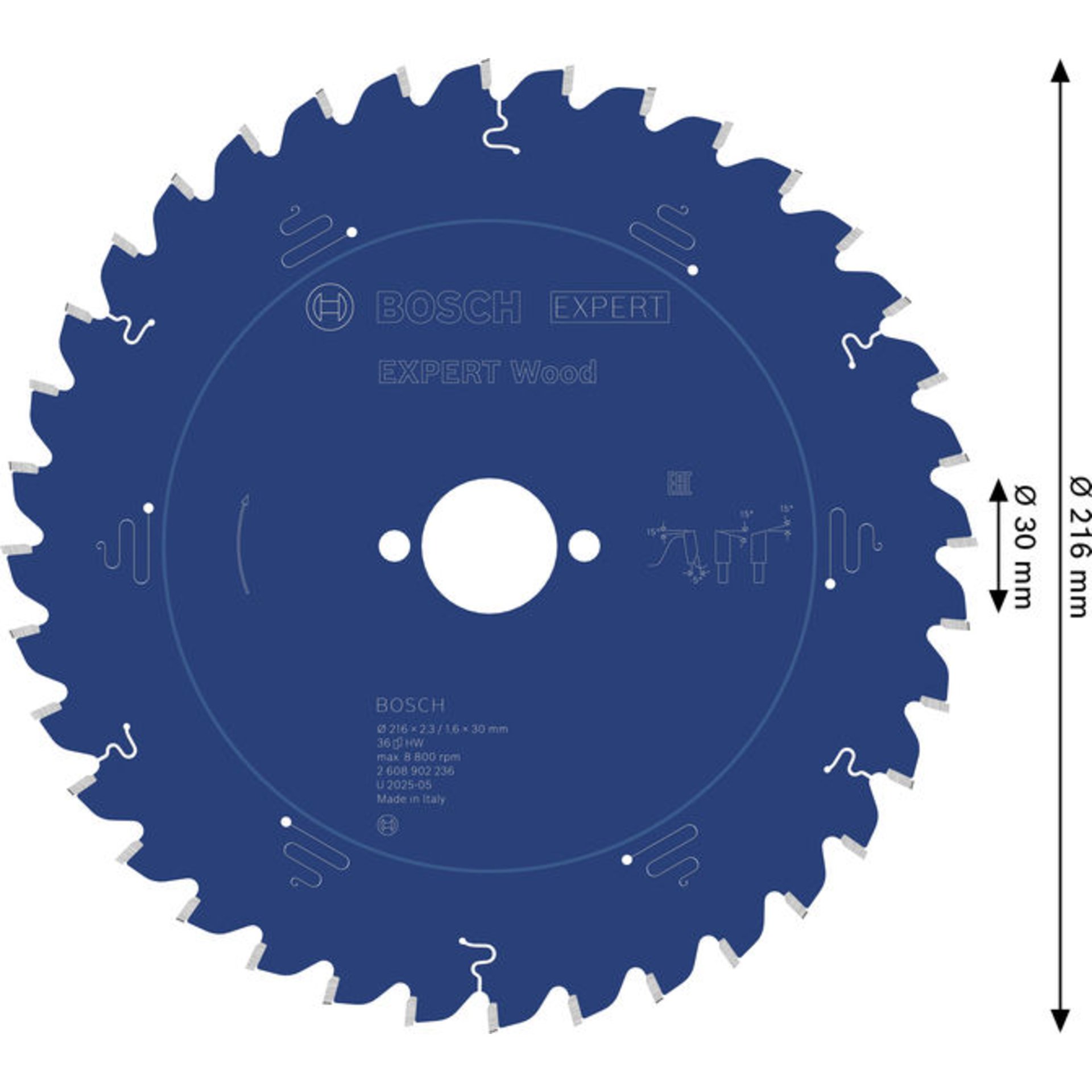 EXPERT Wood Kreissägeblatt, 216x30 mm, Z36