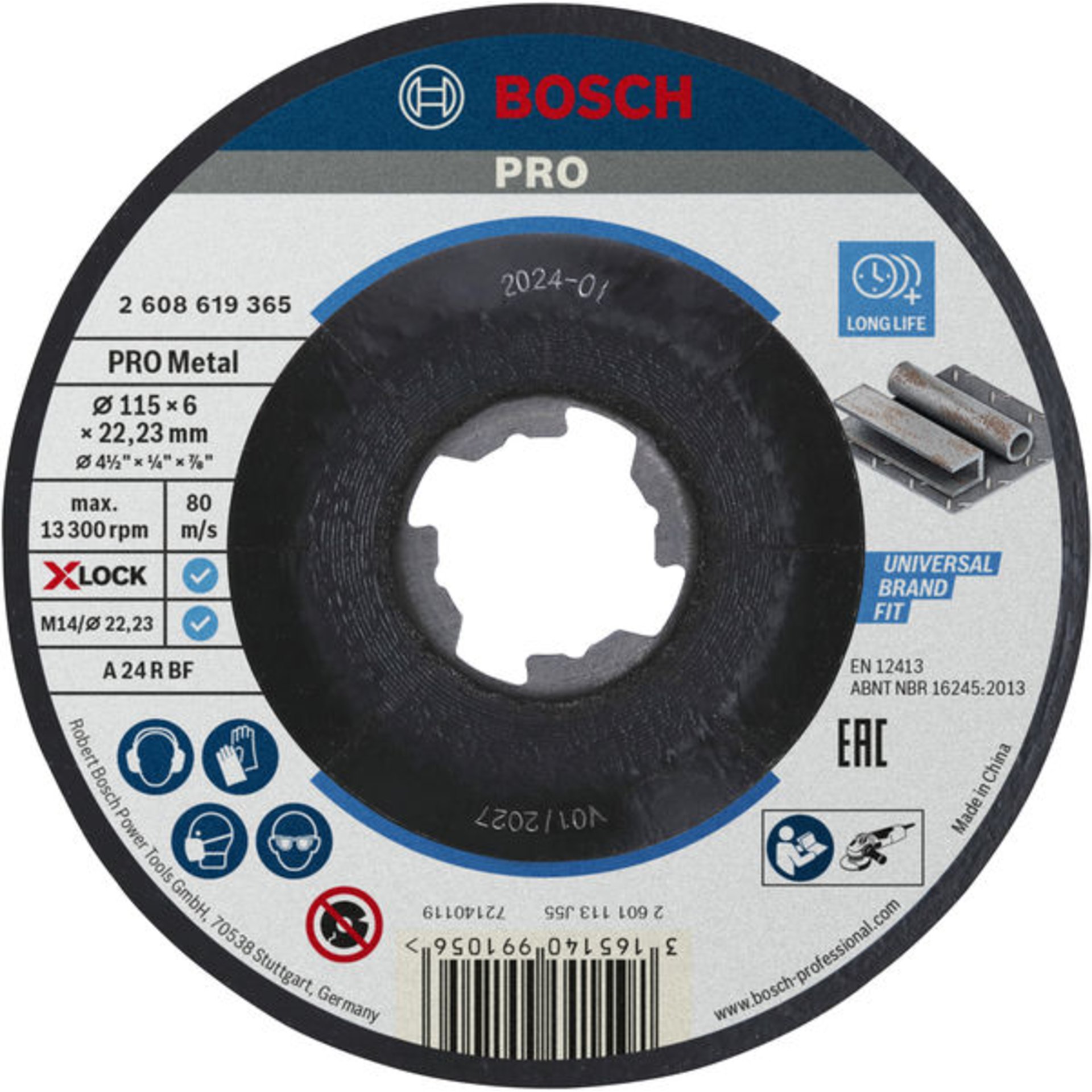 PRO Metal X-Lock Schleifscheibe, 115 x 6 x 22.23 mm