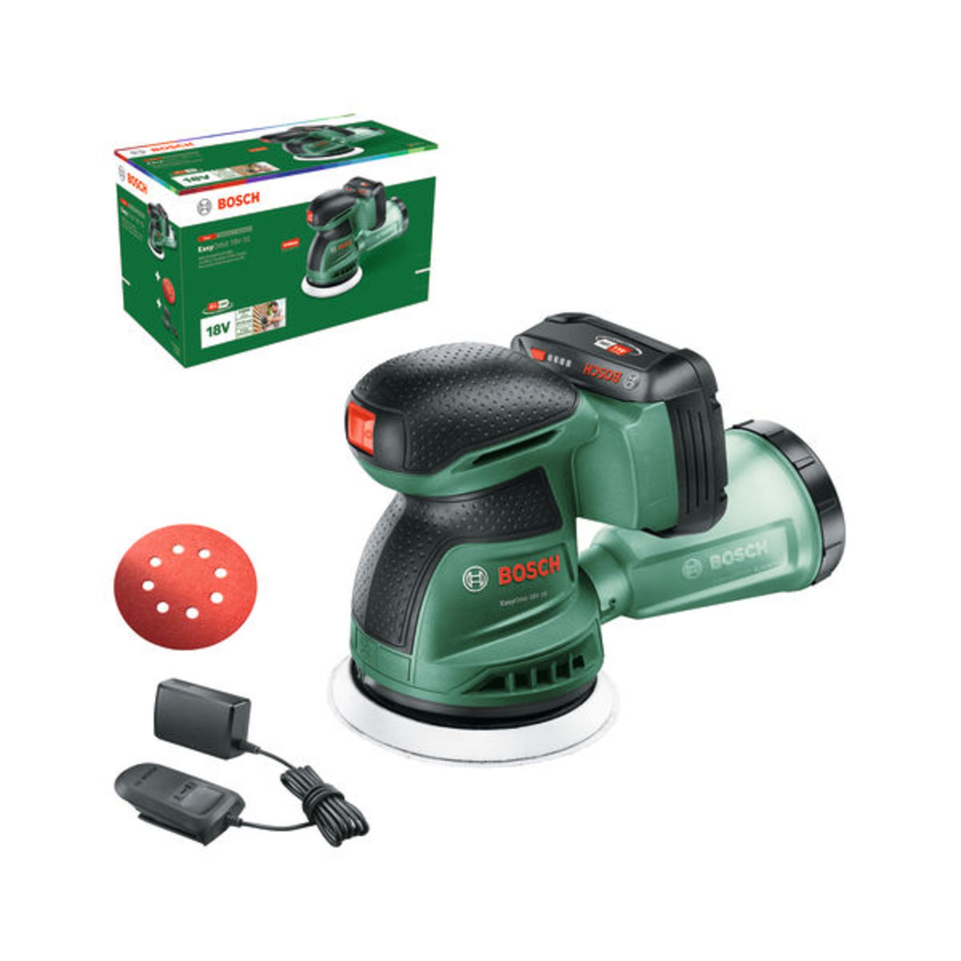 Akku-Exzenterschleifer EasyOrbit 18V-10, 1 x Akku PBA 18V 2.0Ah