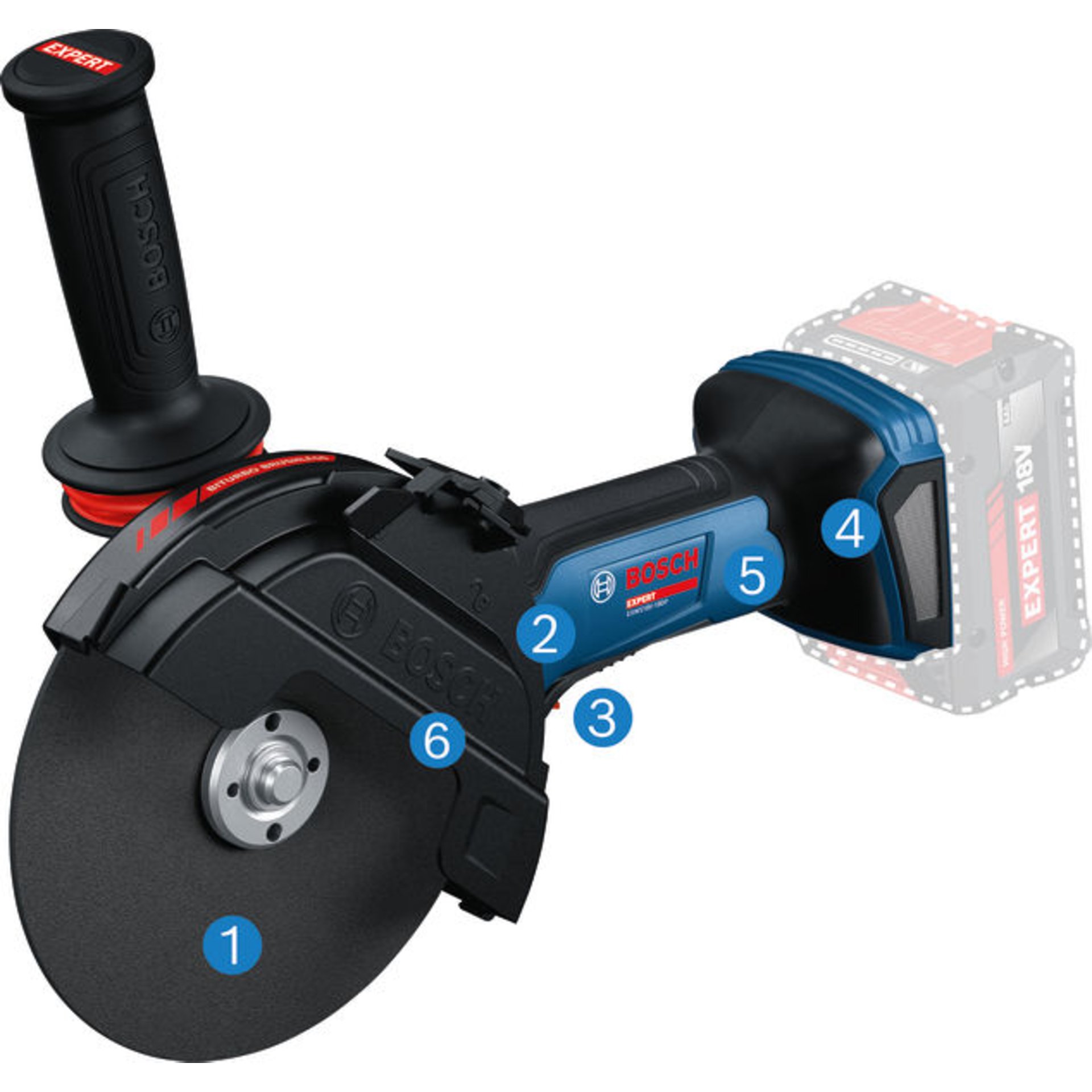 Akku-Winkelschleifer EXWS18V-180P