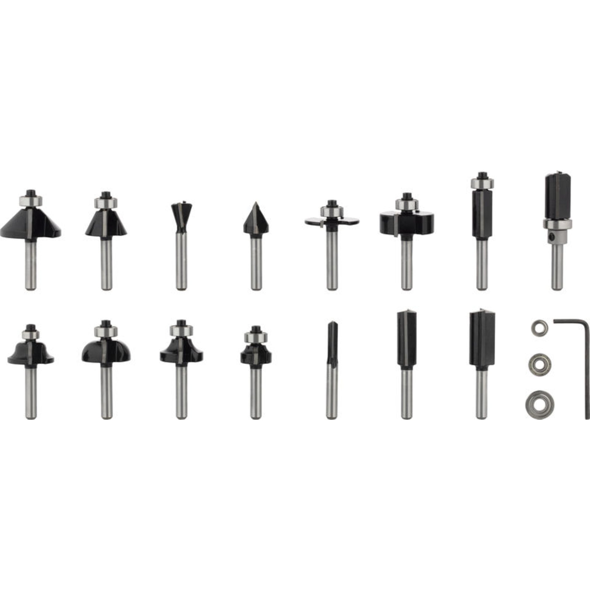 PRO Fräser-Set gemischt, Schaft 1/4", 15-tlg.