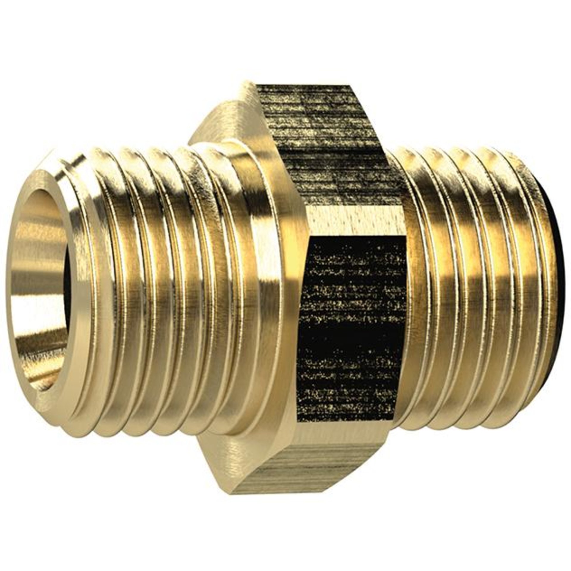 Doppelnippel, Messing AG G 1" x G 1", SW 38mm RIEGLER