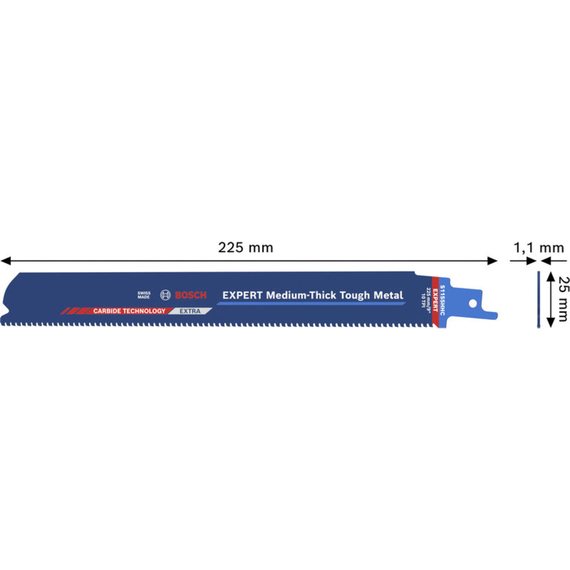 EXPERT Medium-Thick Tough Metal S1155HHC Säbelsägeblatt