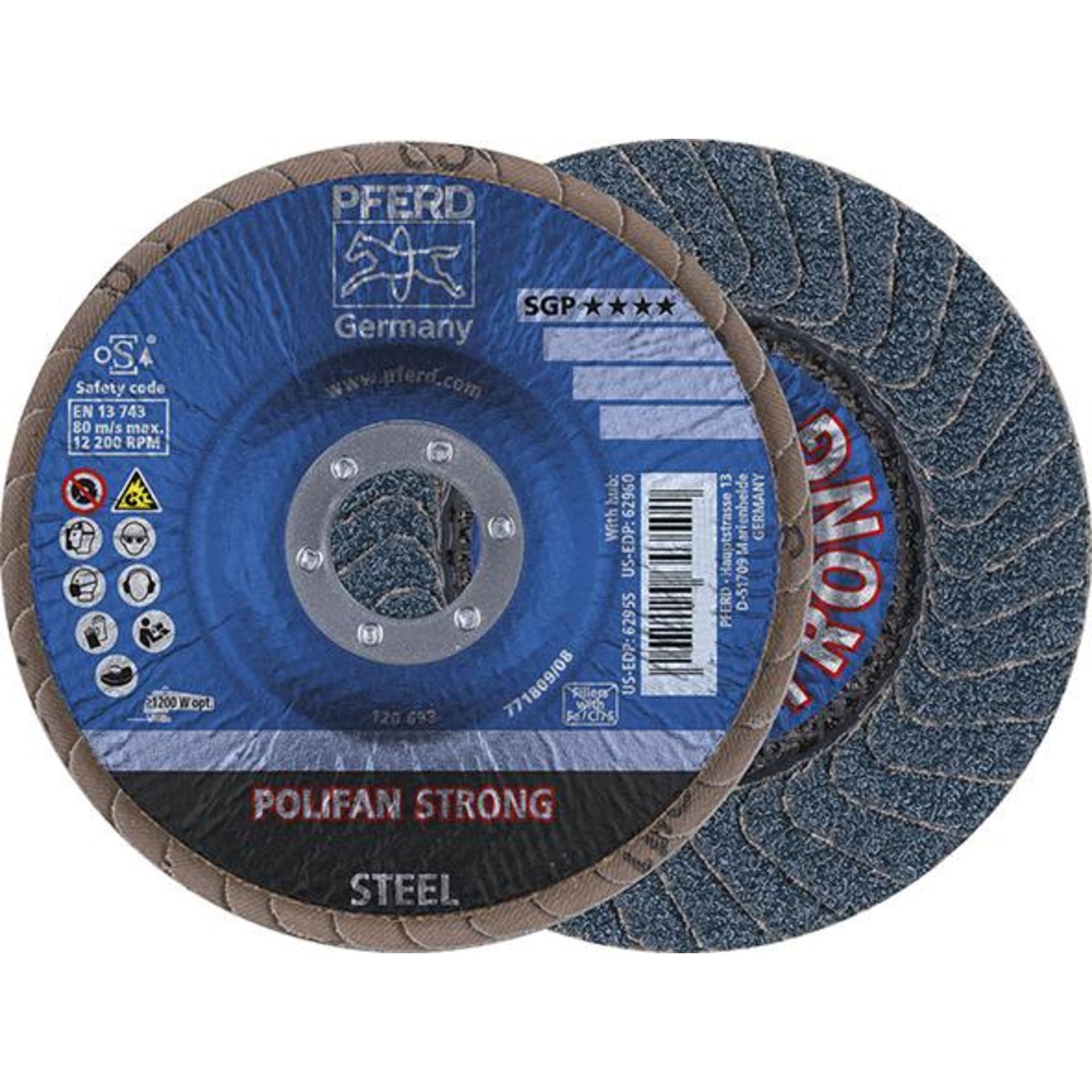Fächerschleifscheibe STRONG gewölbt 115mm K50 Pferd