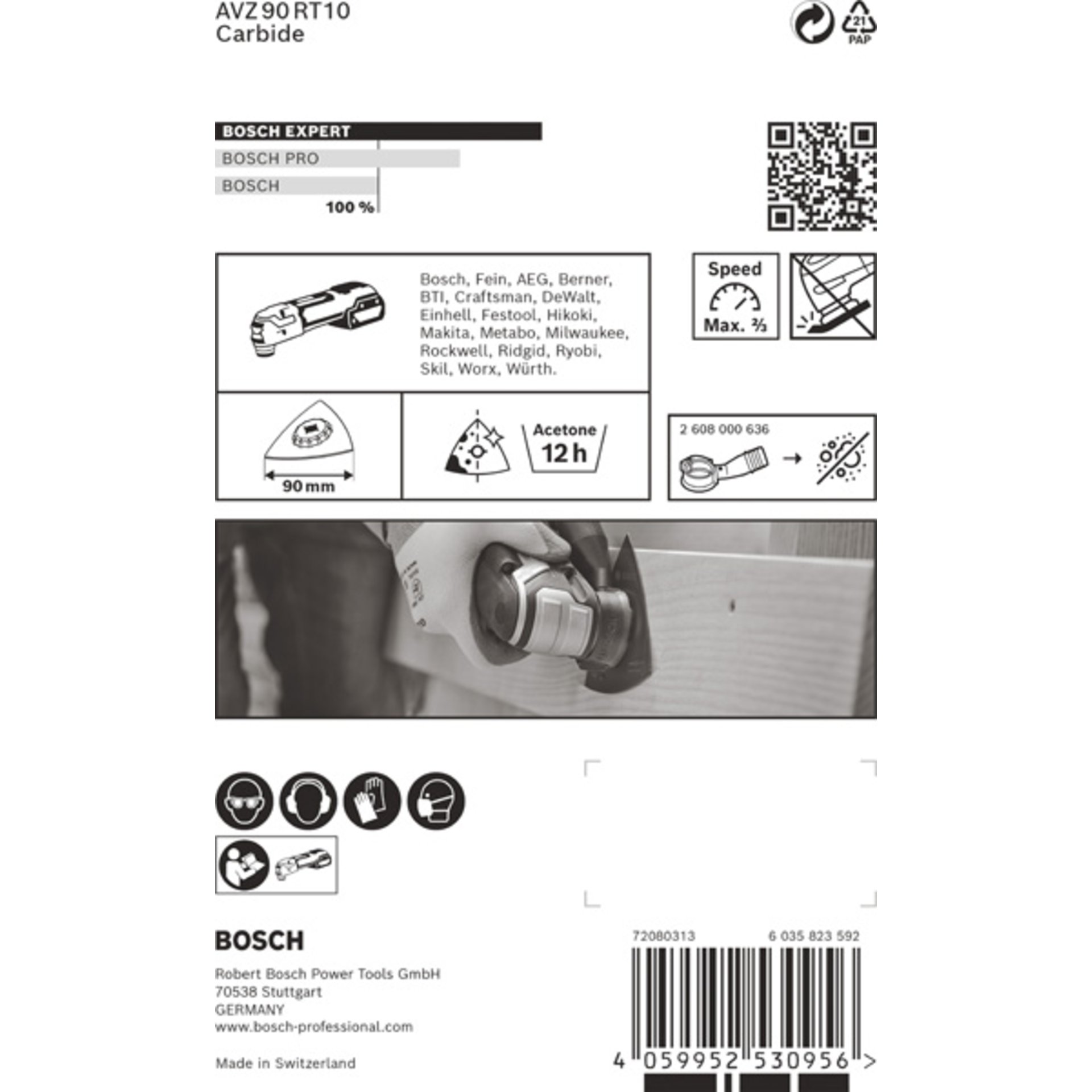 EXPERT AVZ 90 RT10 Schleifplatte für Multifunktionswerkzeuge, 90 mm