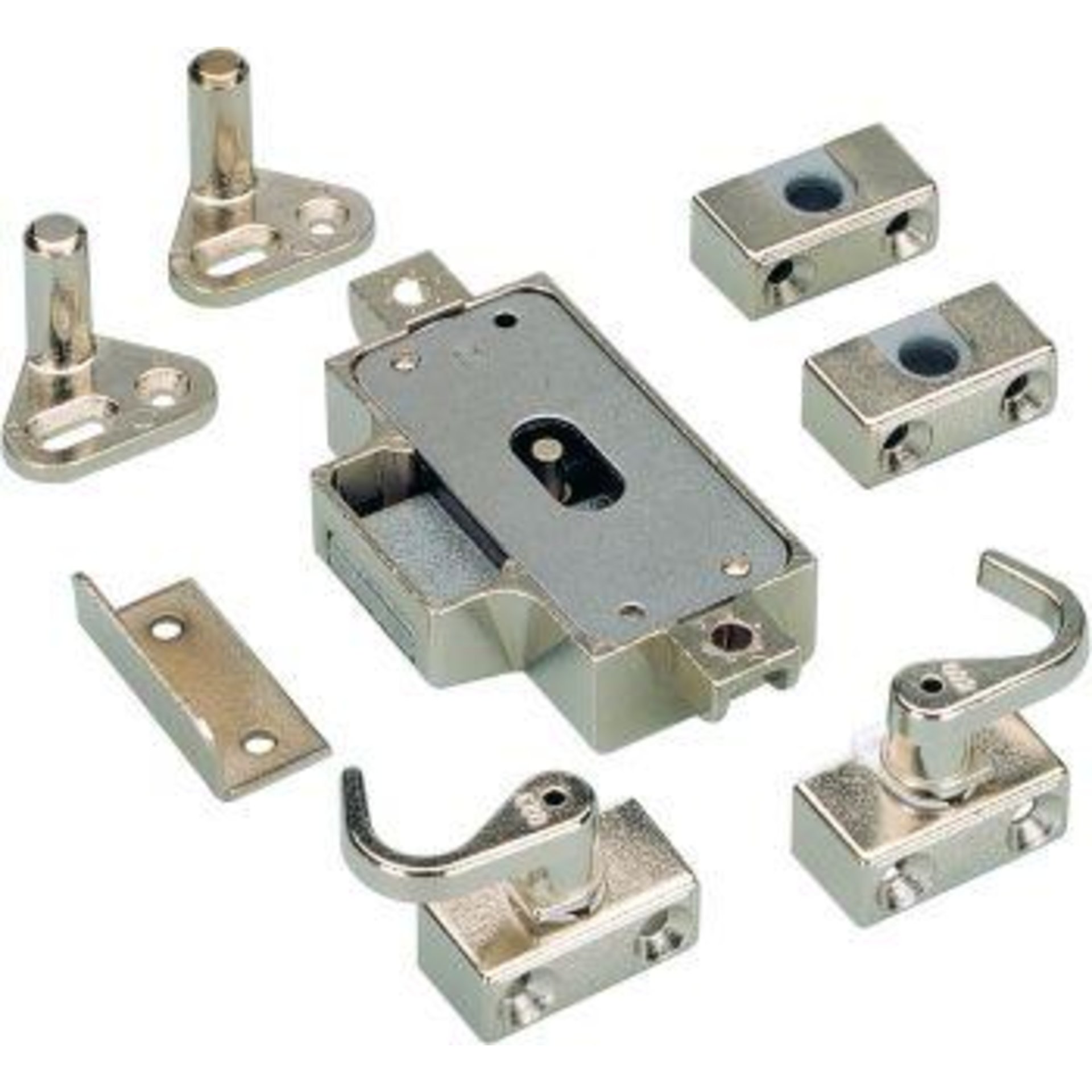 Set-Drehstangenschl. links 25 mm m. vernickelt Hettich
