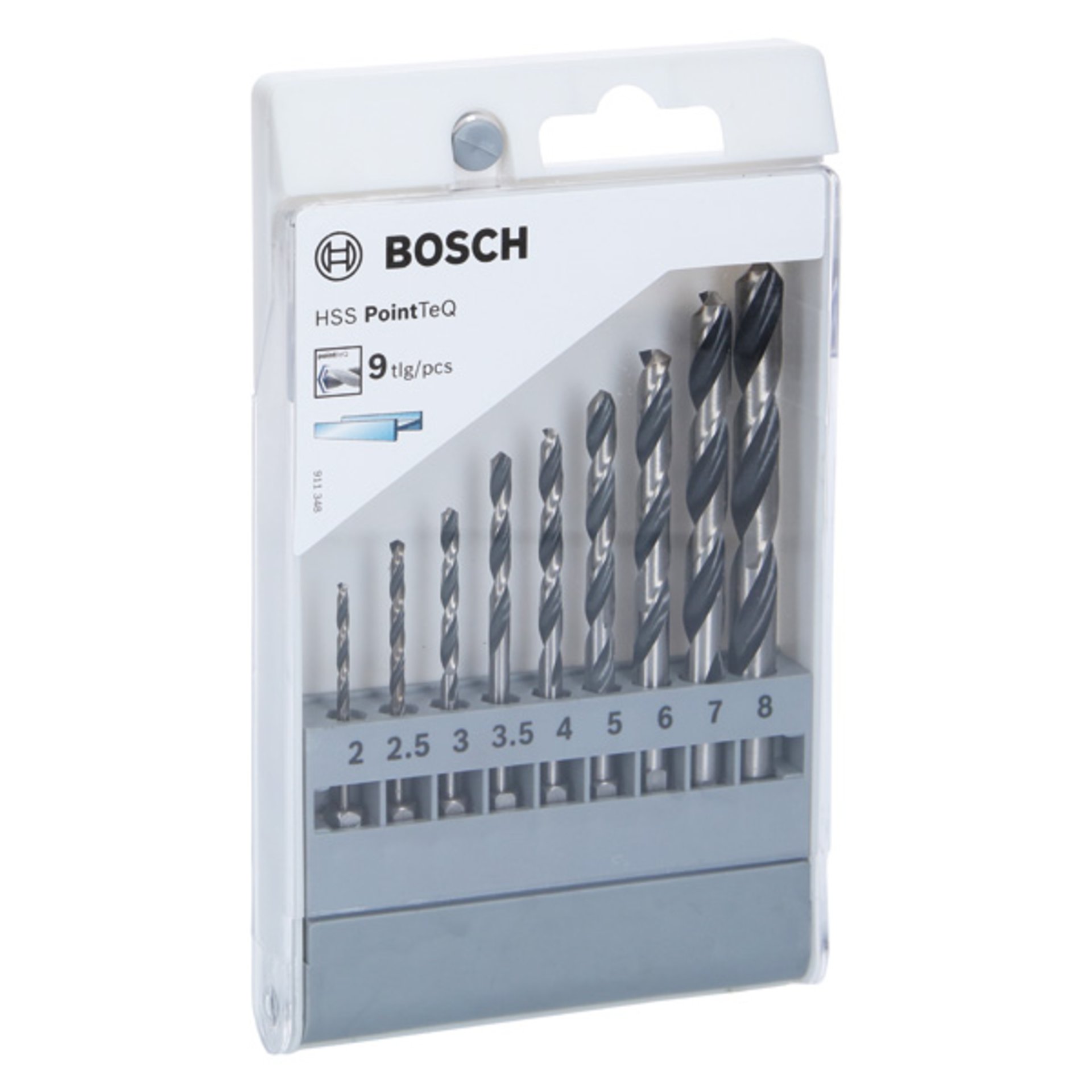 HSS PointTeQ Sechskantbohrer-Set, 9-tlg., 2-8 mm