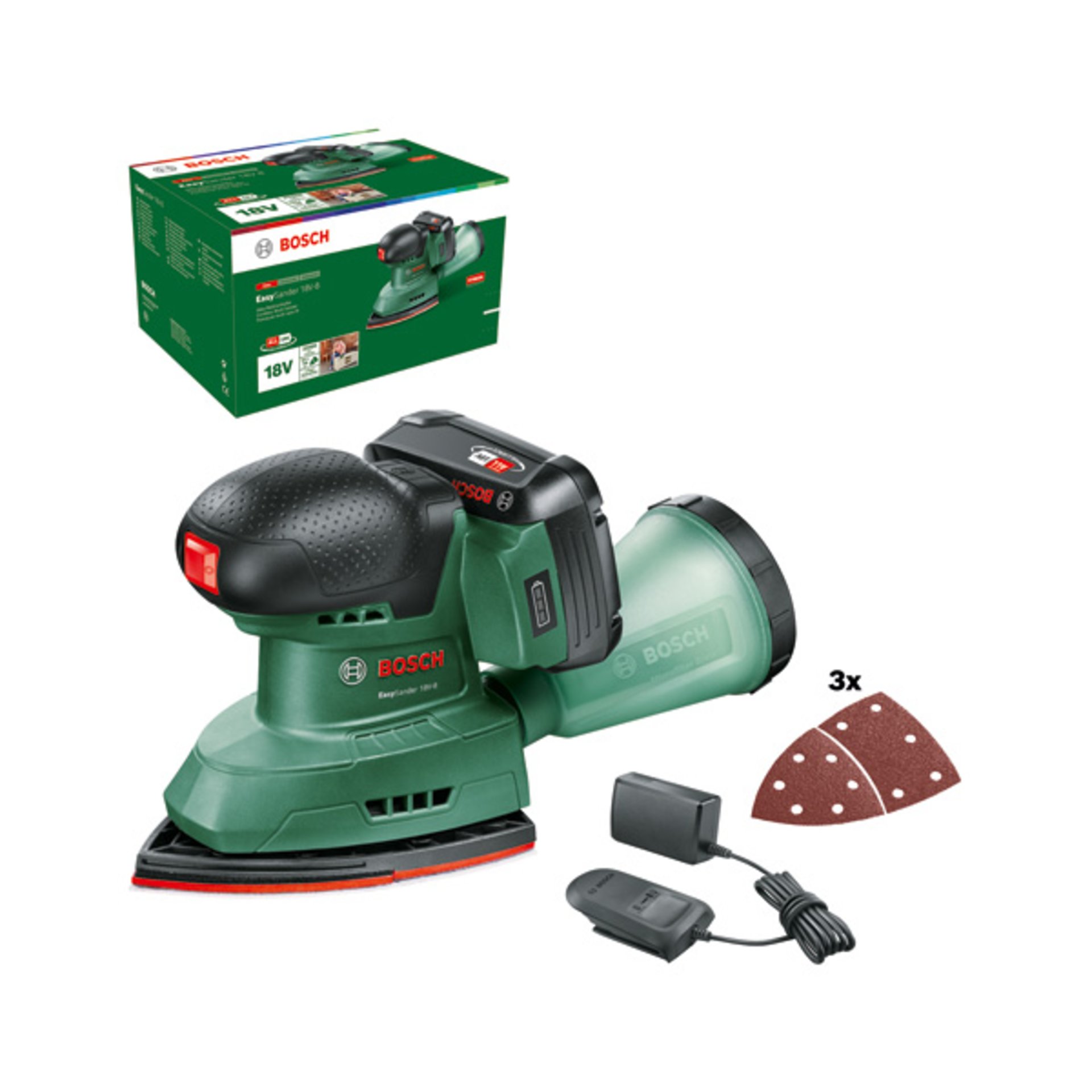 Akku-Multischleifer EasySander 18V-8, 1 x Akku PBA 18V 2.0Ah