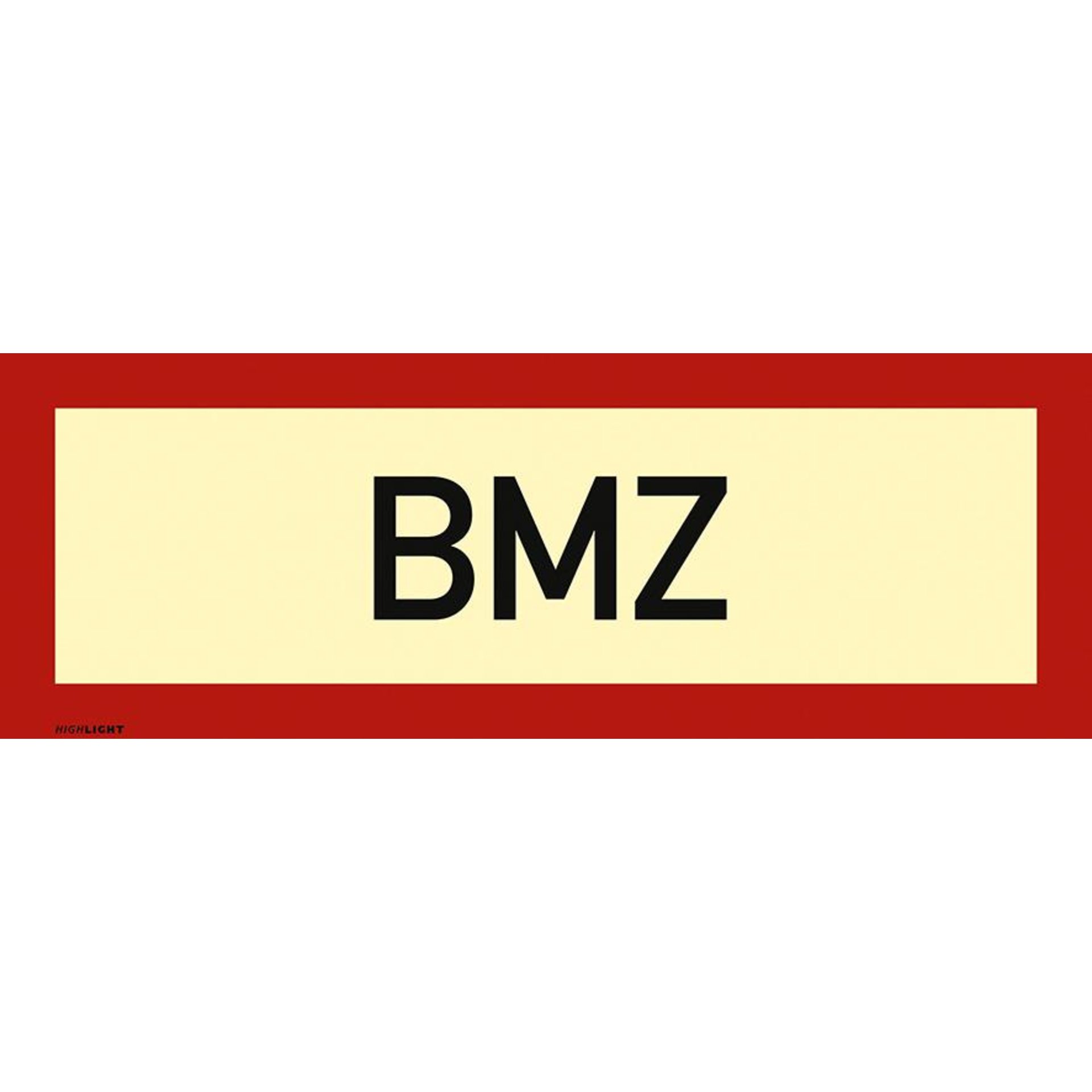 BMZ (Brandmeldezentrale) DIN 4066 Folie 297x105 mm langnachleuchtend 160 mcd