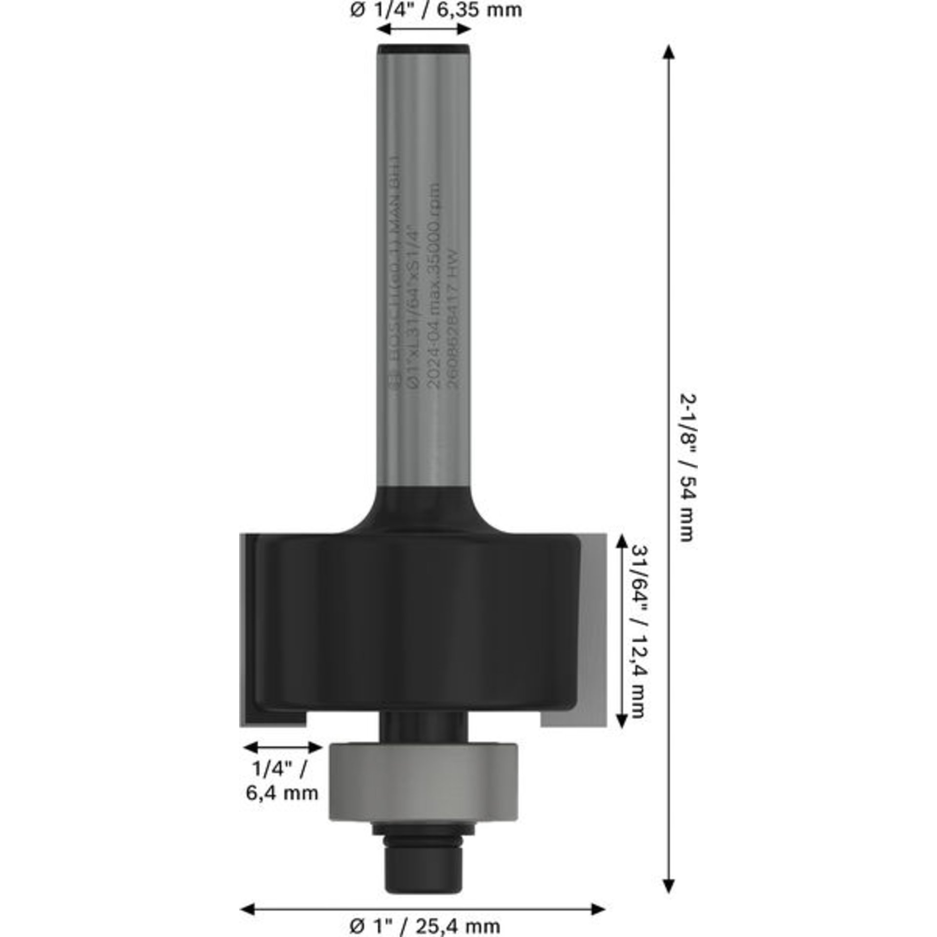 PRO Falzfräser, D 1", S 1/4"