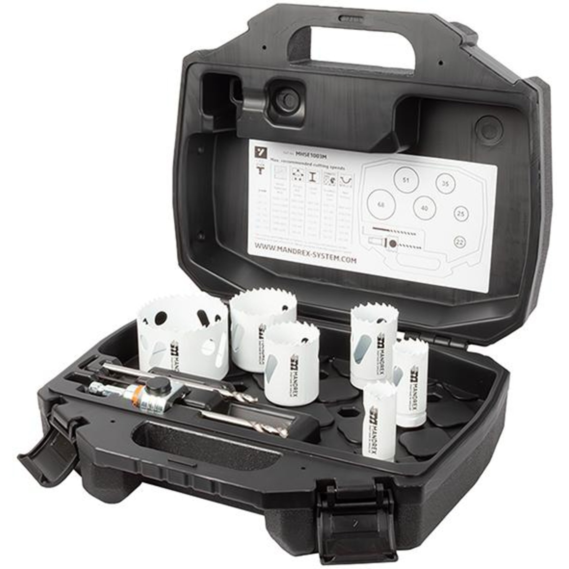 BiMetall Lochsägen Set MXqs Elektriker SpeedXCut M42 D22,25,35, 40,51,68mm Mandrex