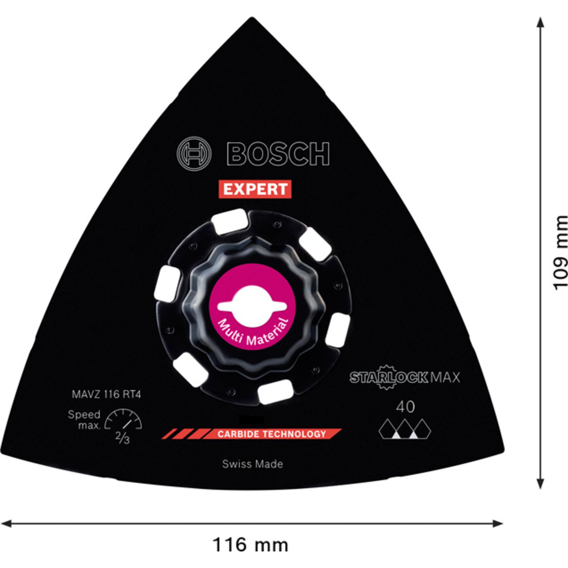 EXPERT MAVZ 116 RT4 Schleifplatte für Multifunktionswerkzeuge, 116 mm