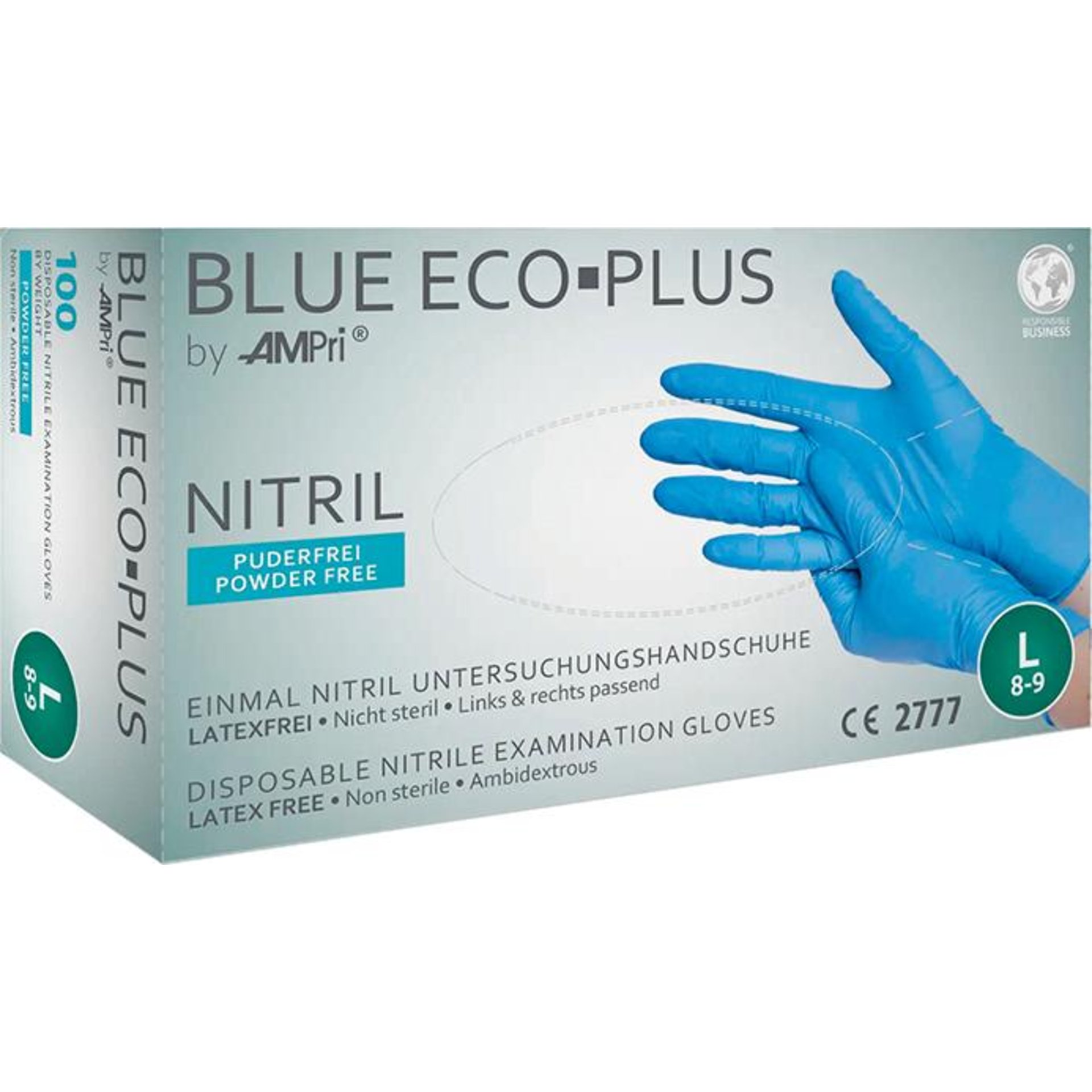 Einweghandschuhe Nitril, BLUE ECO PLUS, puderfrei, Gr.2XL