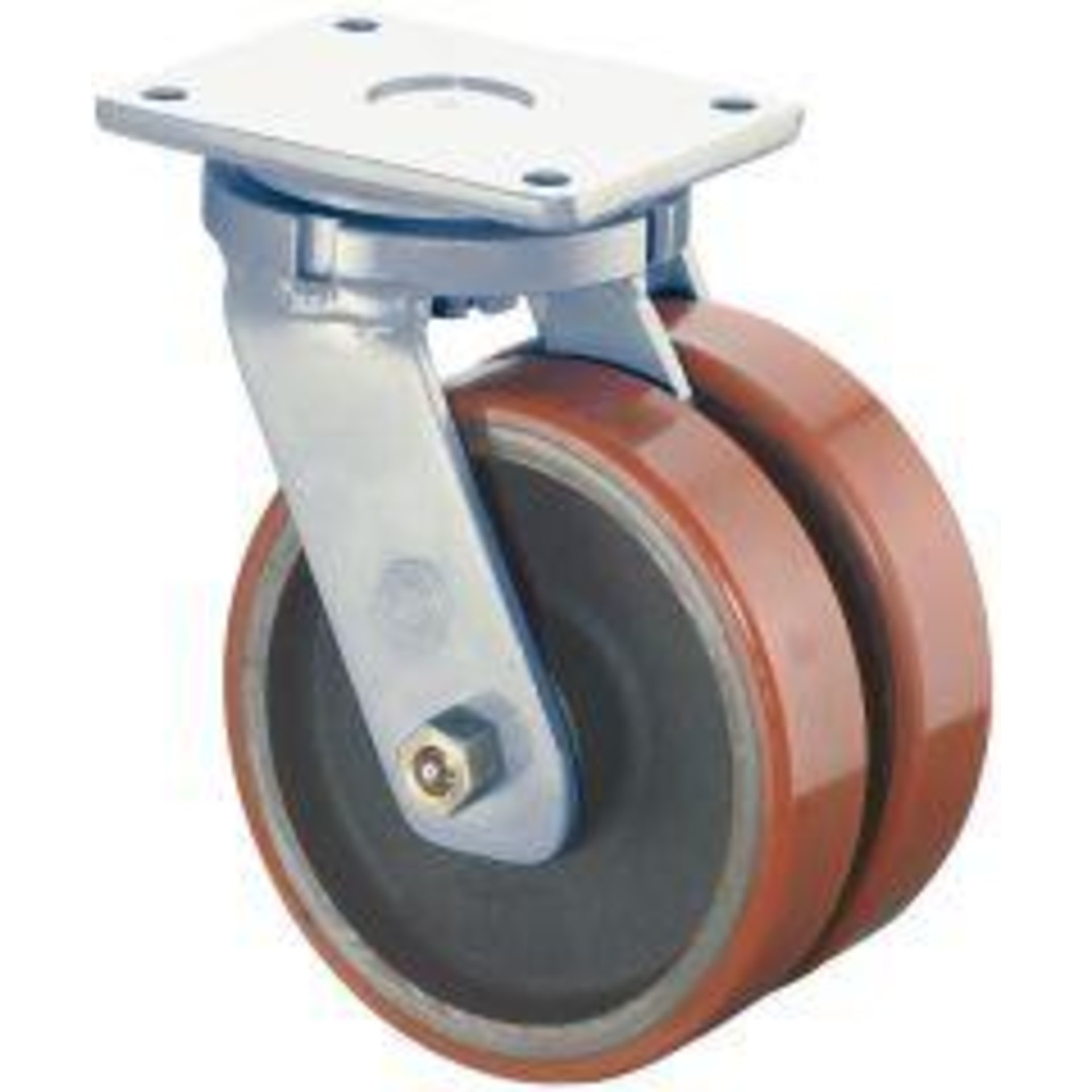 Dopp-Lenkr.100mm S100.C10Platte,Polyure Guss,KL S100.C10.100 BS ROLLEN
