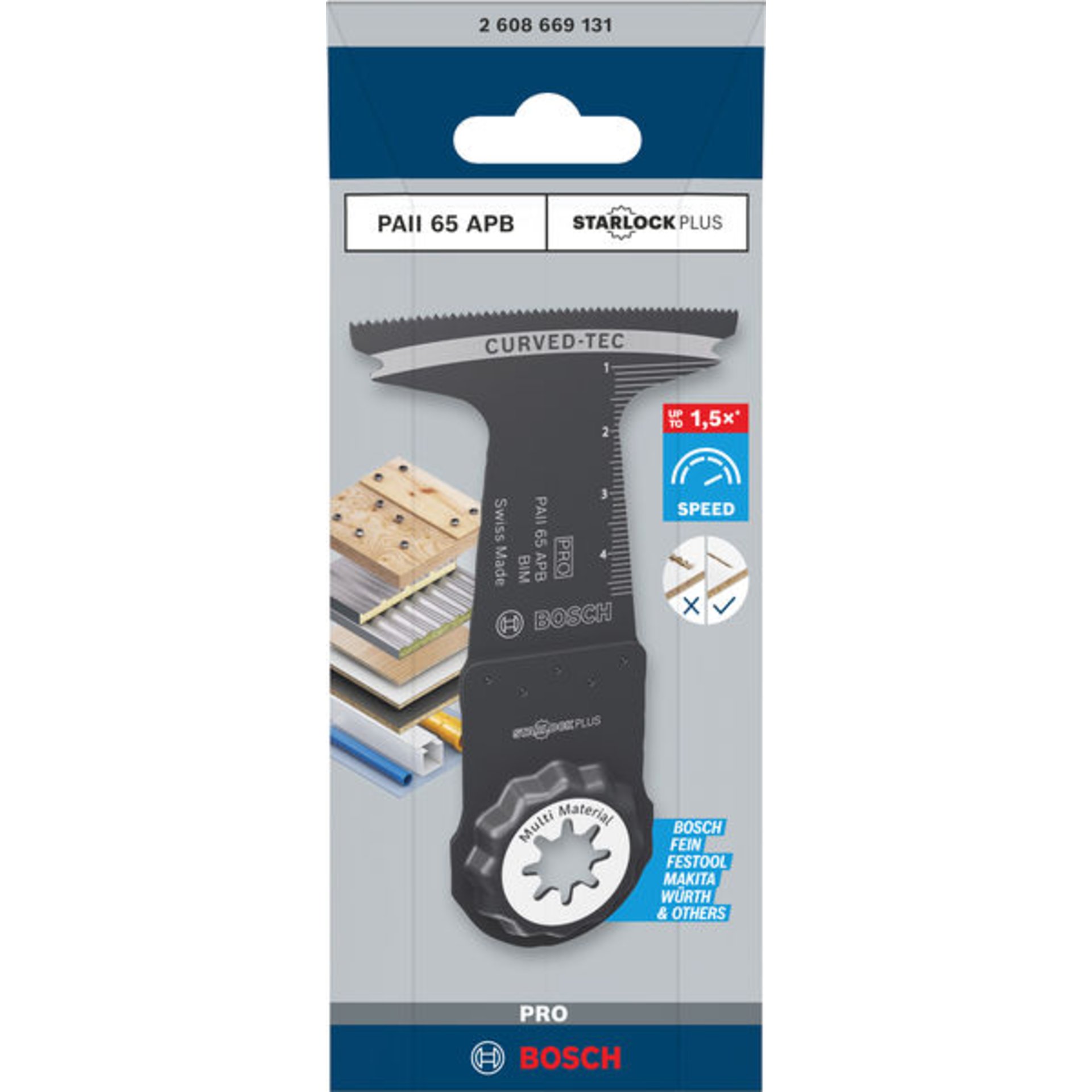 PRO PAII 65 APB Blatt für Multifunktionswerkzeuge, 65 x 55 mm
