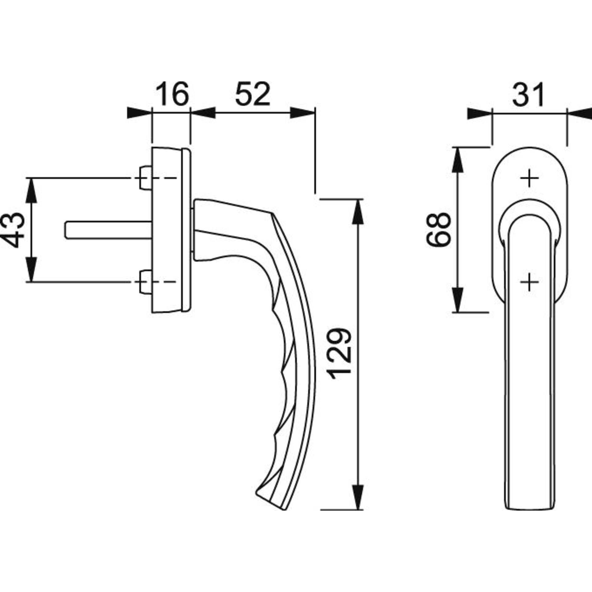 Fenstergriff 099/US952 F1 NA7503 7/032-042 9999