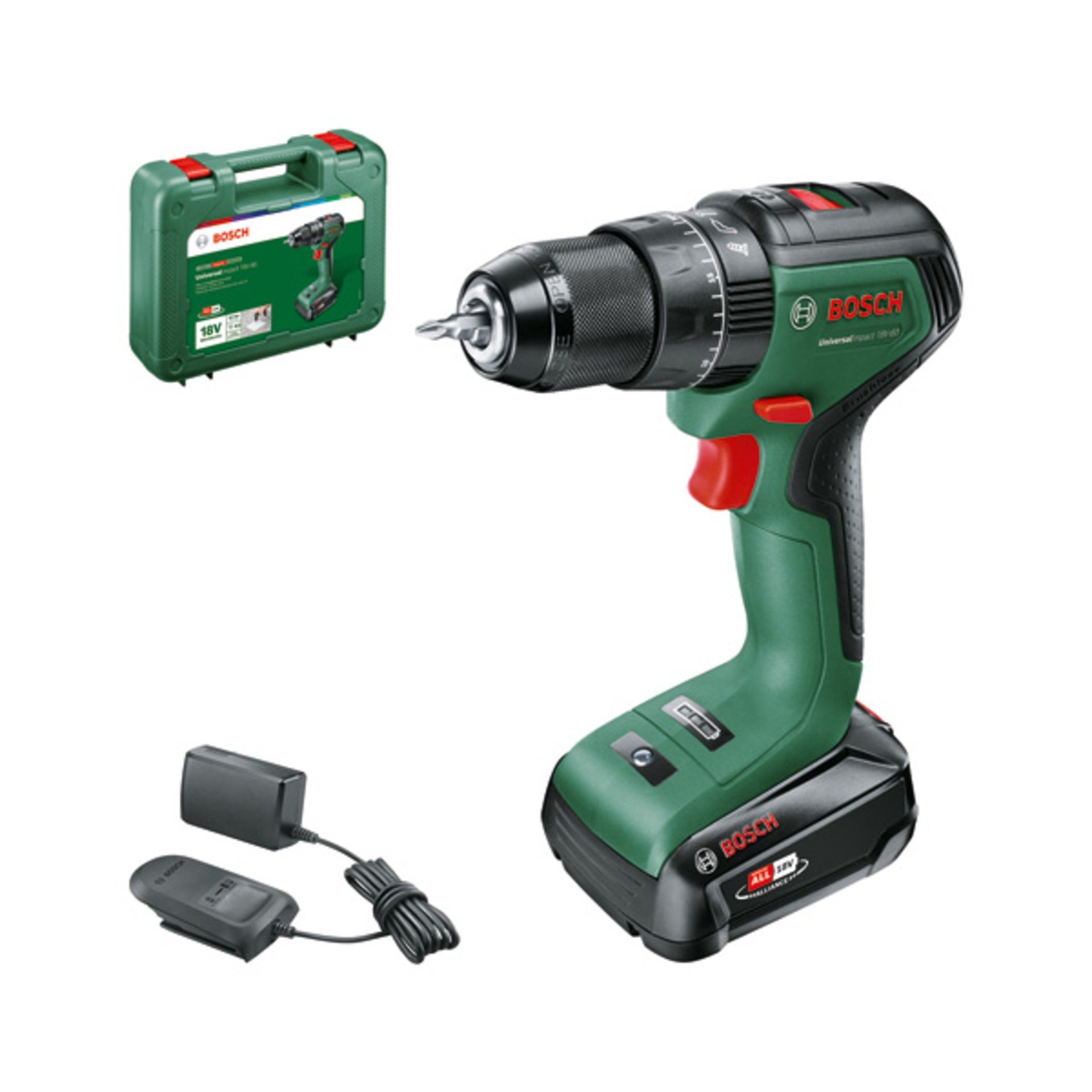 Akku-Bohrschrauber UniversalImpact 18V-60, 1 x Akku PBA 18V 2.0Ah, Tragekoffer