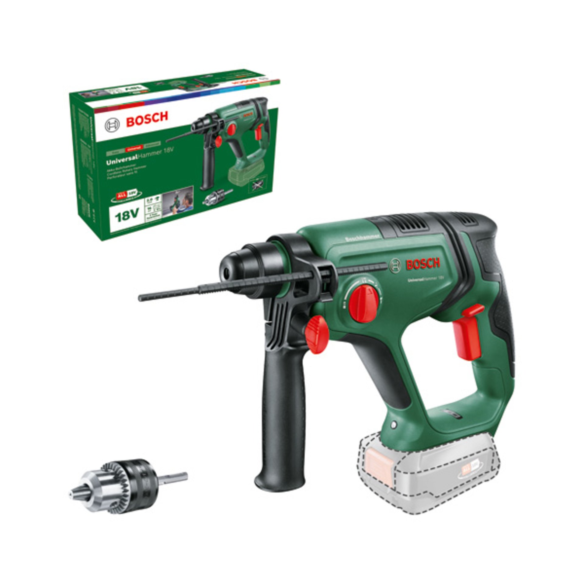 Akku-Bohrhammer UniversalHammer 18V, im Karton