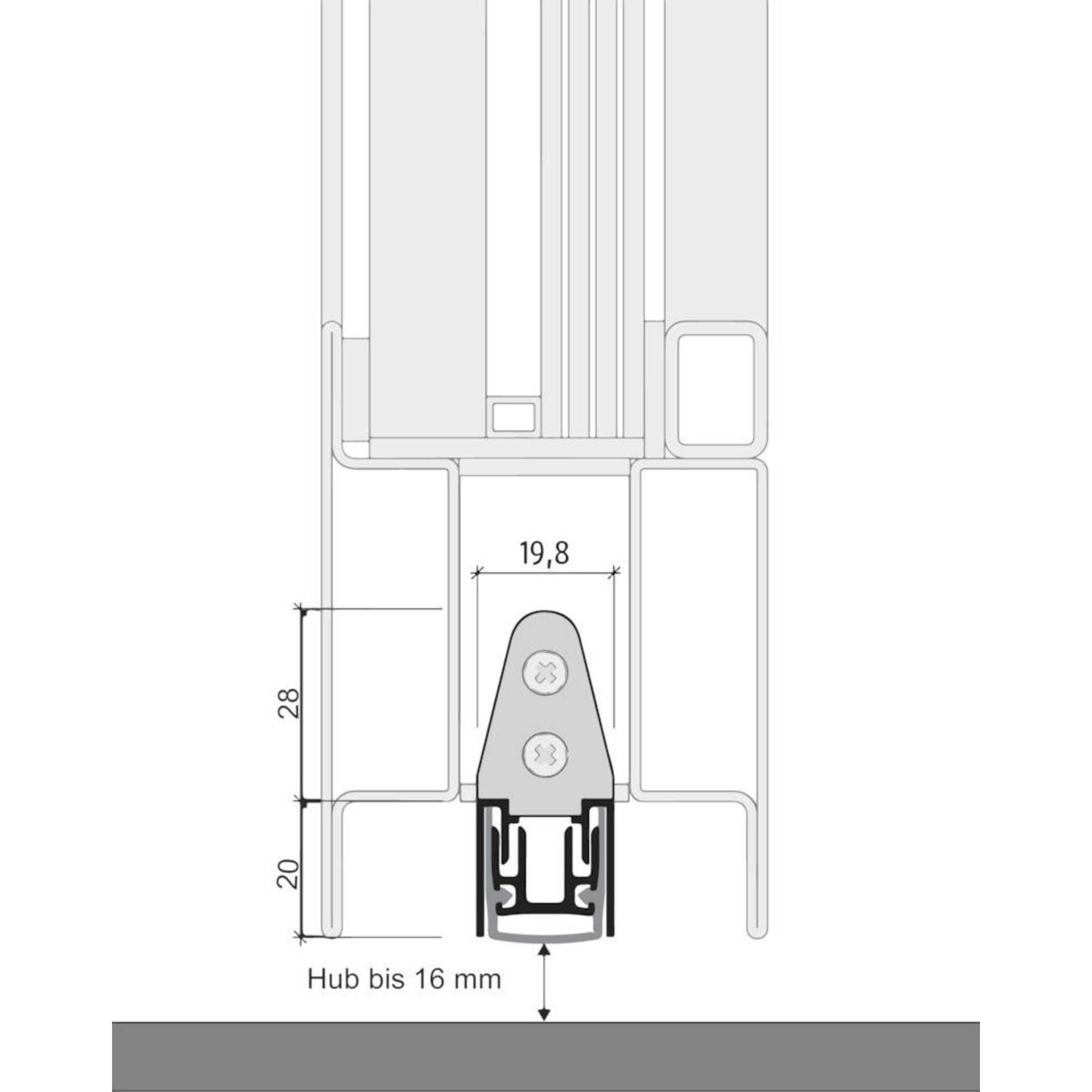 Türabsenkd.,MF/FH, Silikon,1085mm+RD 50dB